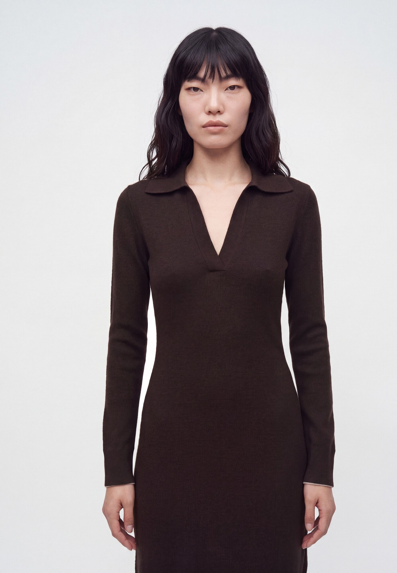 ARMANI EXCHANGE Vestido de punto  marrón oscuro – imagen 3