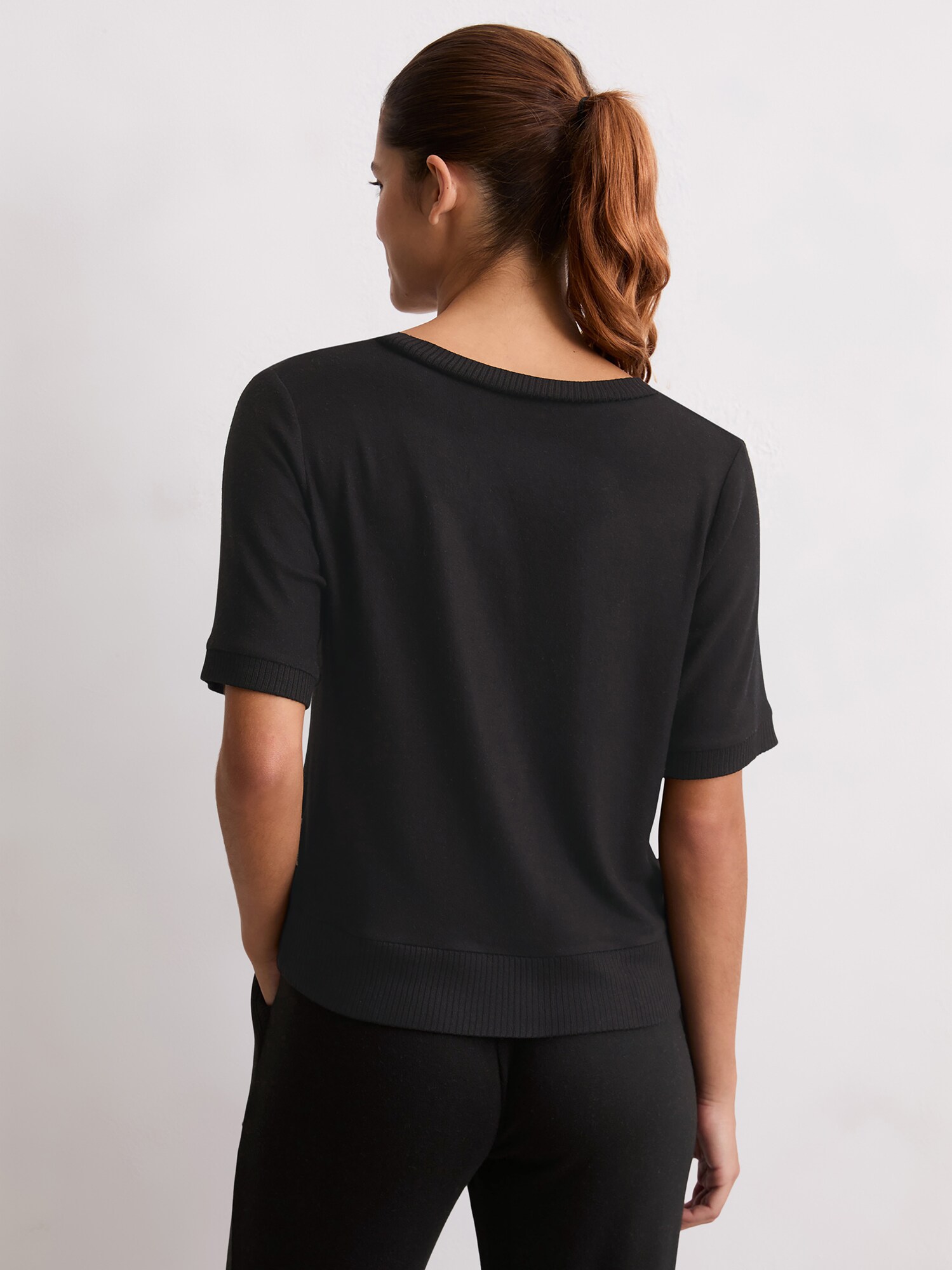 Marc O'Polo Camiseta para dormir ' Soft Knit '  negro – imagen 3