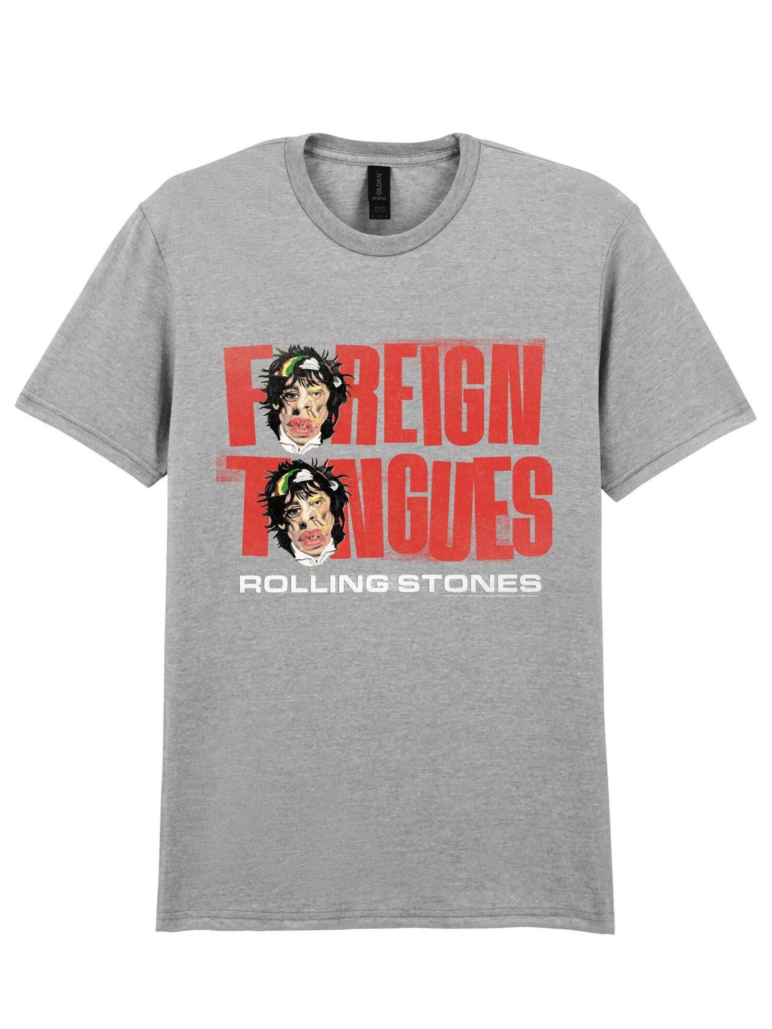 THE ROLLING STONES Camiseta 'Rolling Stones Foreign Tongues Art Two Heads T-Shirt' gris – imagen 1