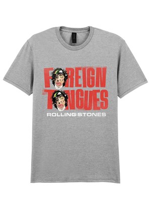 THE ROLLING STONES Camiseta 'Rolling Stones Foreign Tongues Art Two Heads T-Shirt'  gris