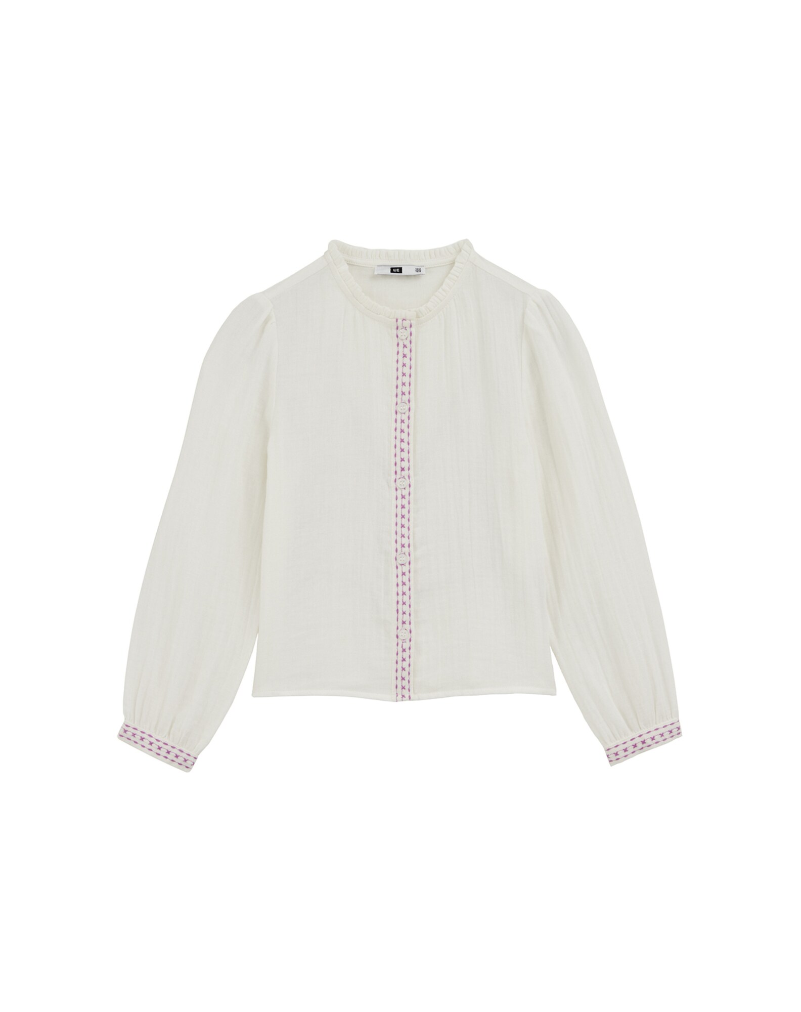 WE Fashion Bluză  mov lavandă / alb