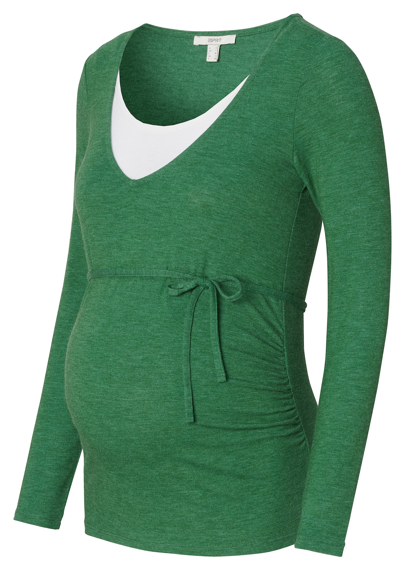 Esprit Maternity Tricou  verde iarbă / alb