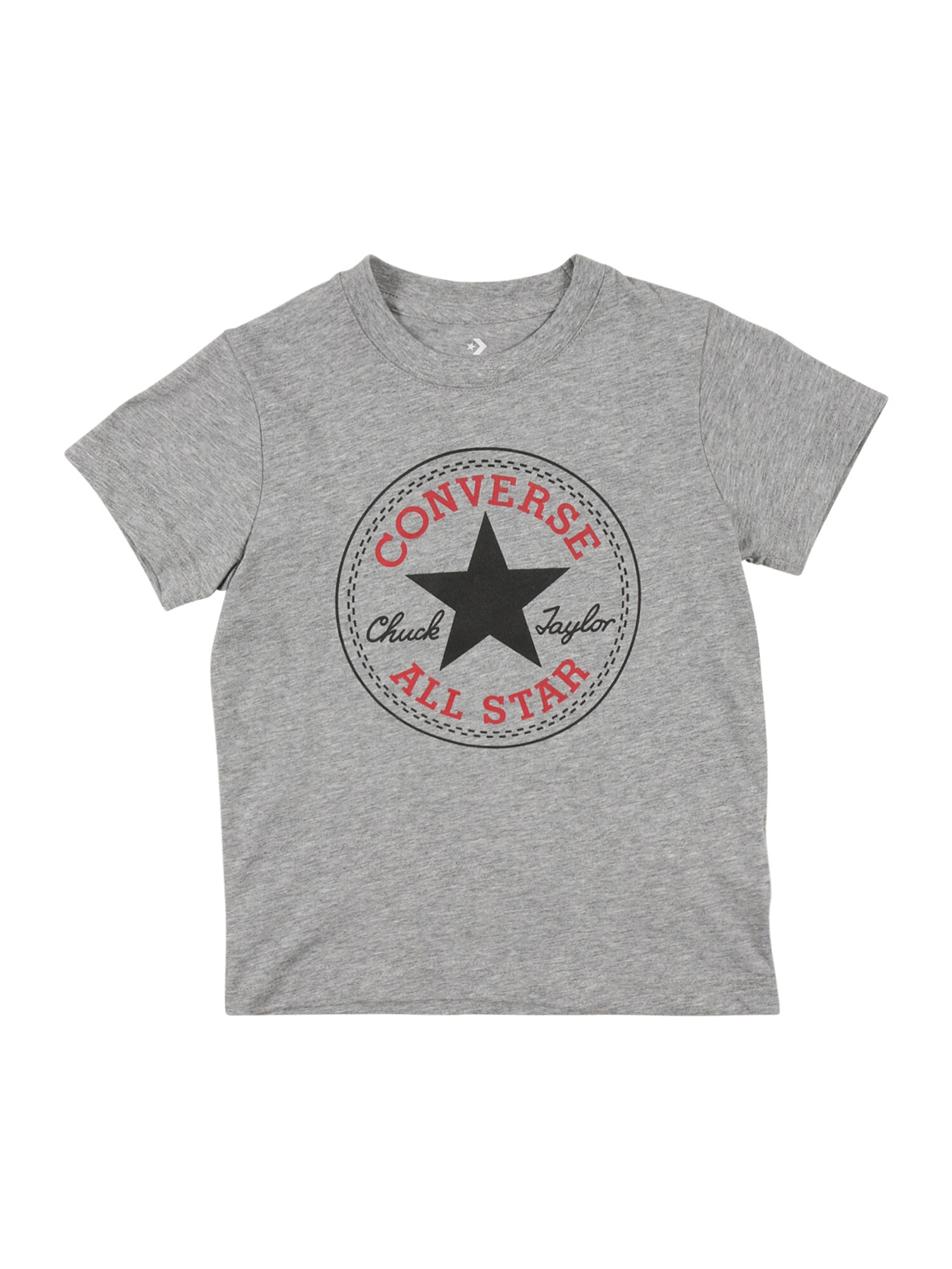 CONVERSE Tričko 'CHUCK PATCH'  grafitová / sivá melírovaná / červená