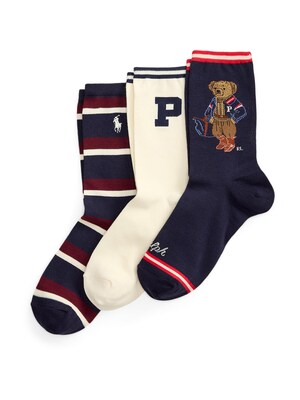 Polo Ralph Lauren Calcetines  navy / marrón / rojo / blanco