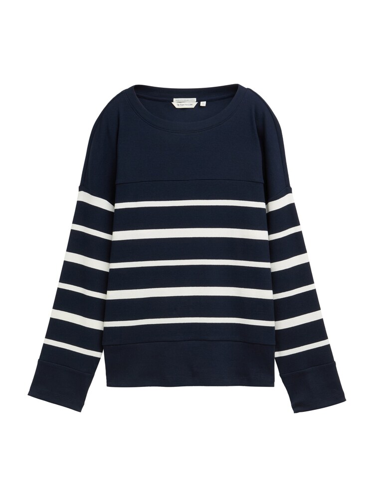 TOM TAILOR Shirt Damen Größe S navy / offwhite