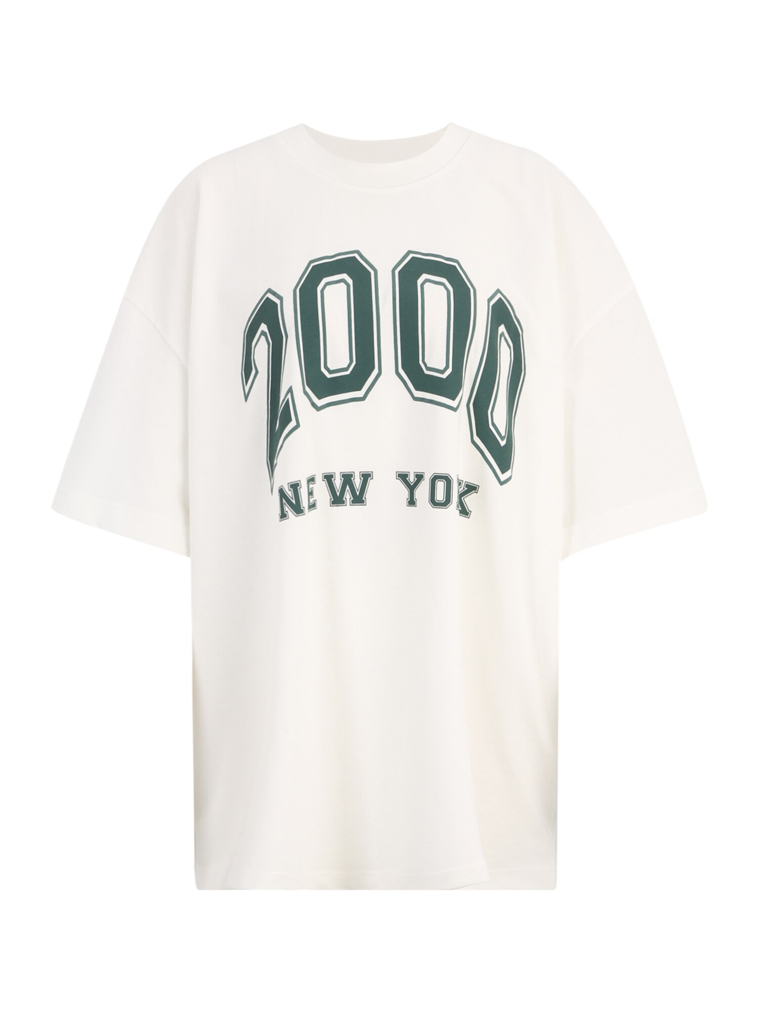 TOPSHOP Oversize póló '2000 New York'  zöld / fehér akciós termékkép 1
