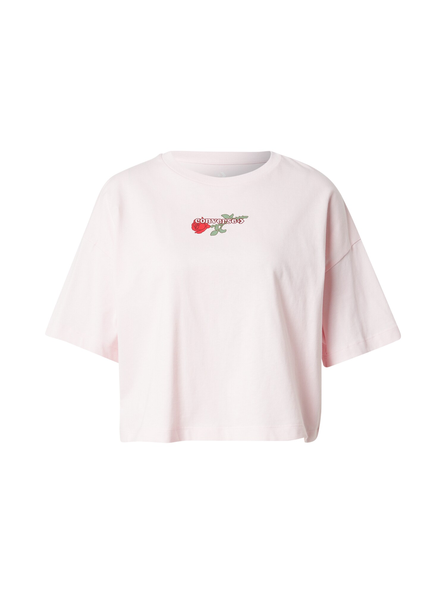 CONVERSE Tricou  verde închis / roz / roșu