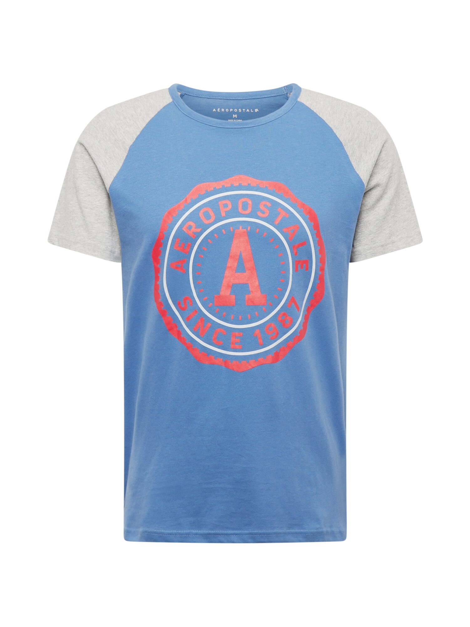 AÉROPOSTALE Tričko  modrá denim / svetlosivá / melónová / biela