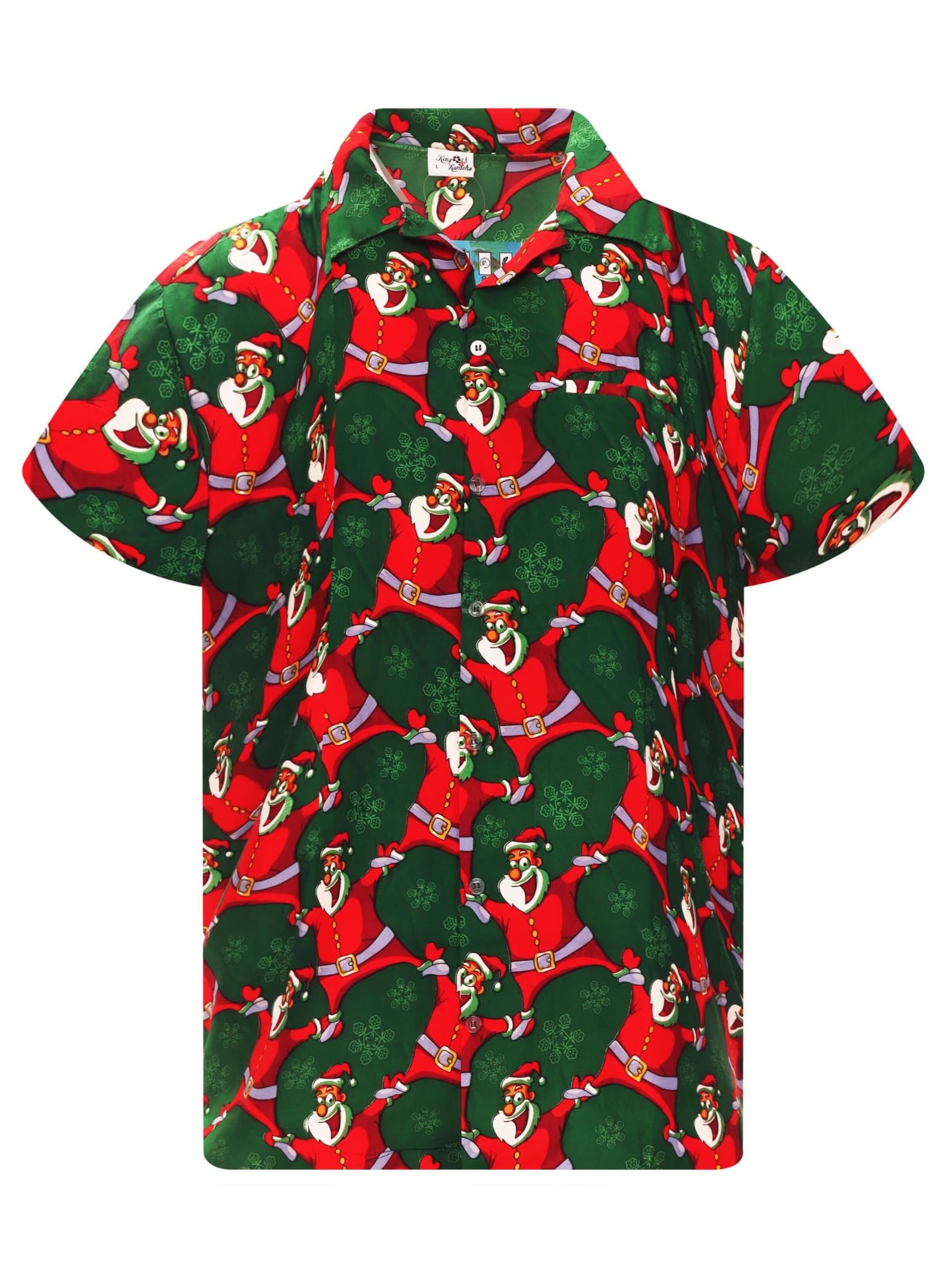 King Kameha Skjorta 'Christmas Laughing Santa' herr