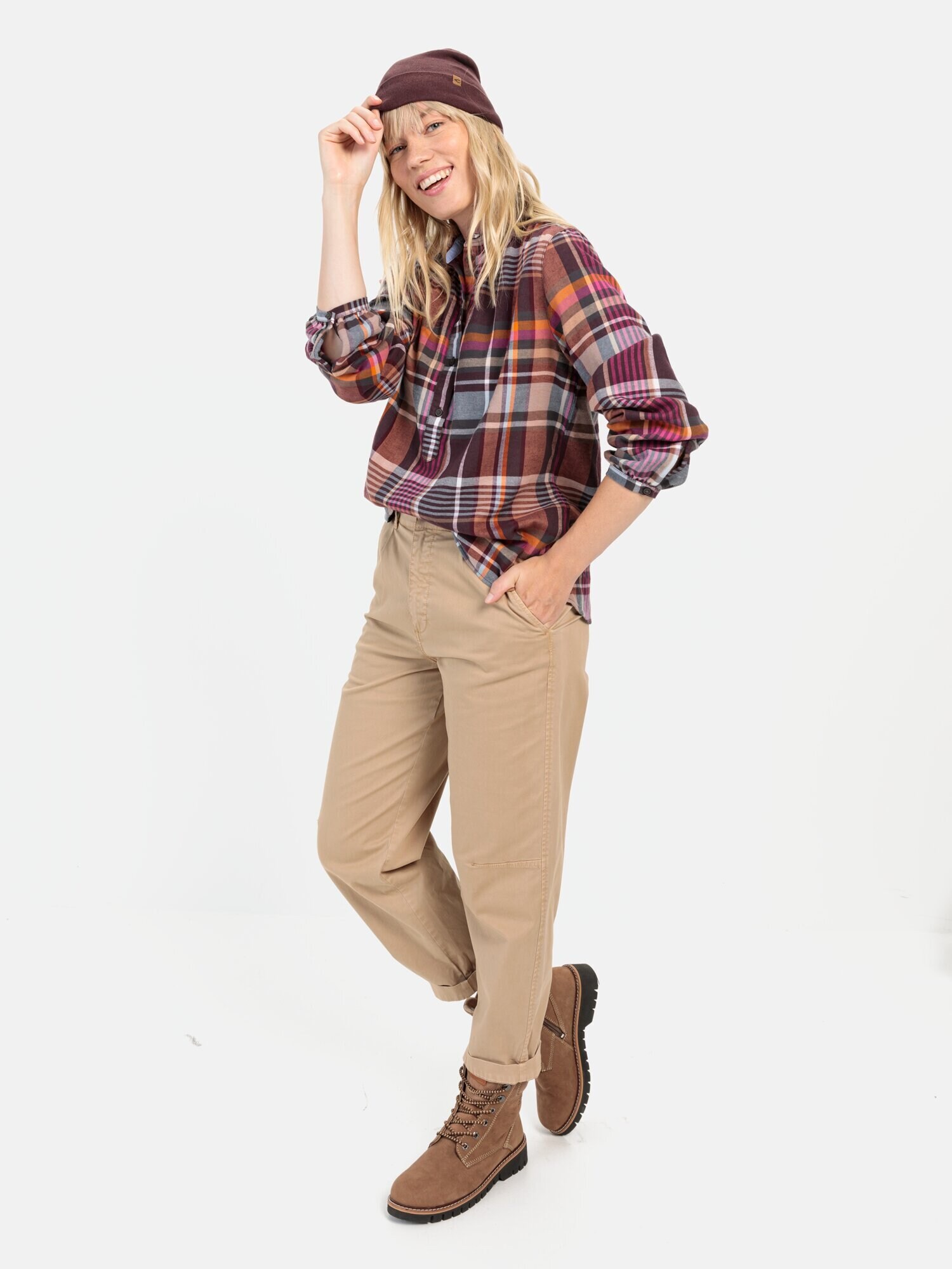 Thumbnail - CAMEL ACTIVE Karobluse mit Stehkragen