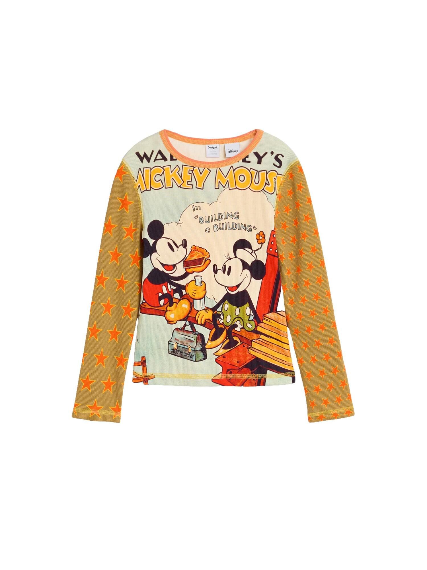 Desigual Tričko 'Mickey Mouse'  pastelovo modrá / karí / oranžová / červená