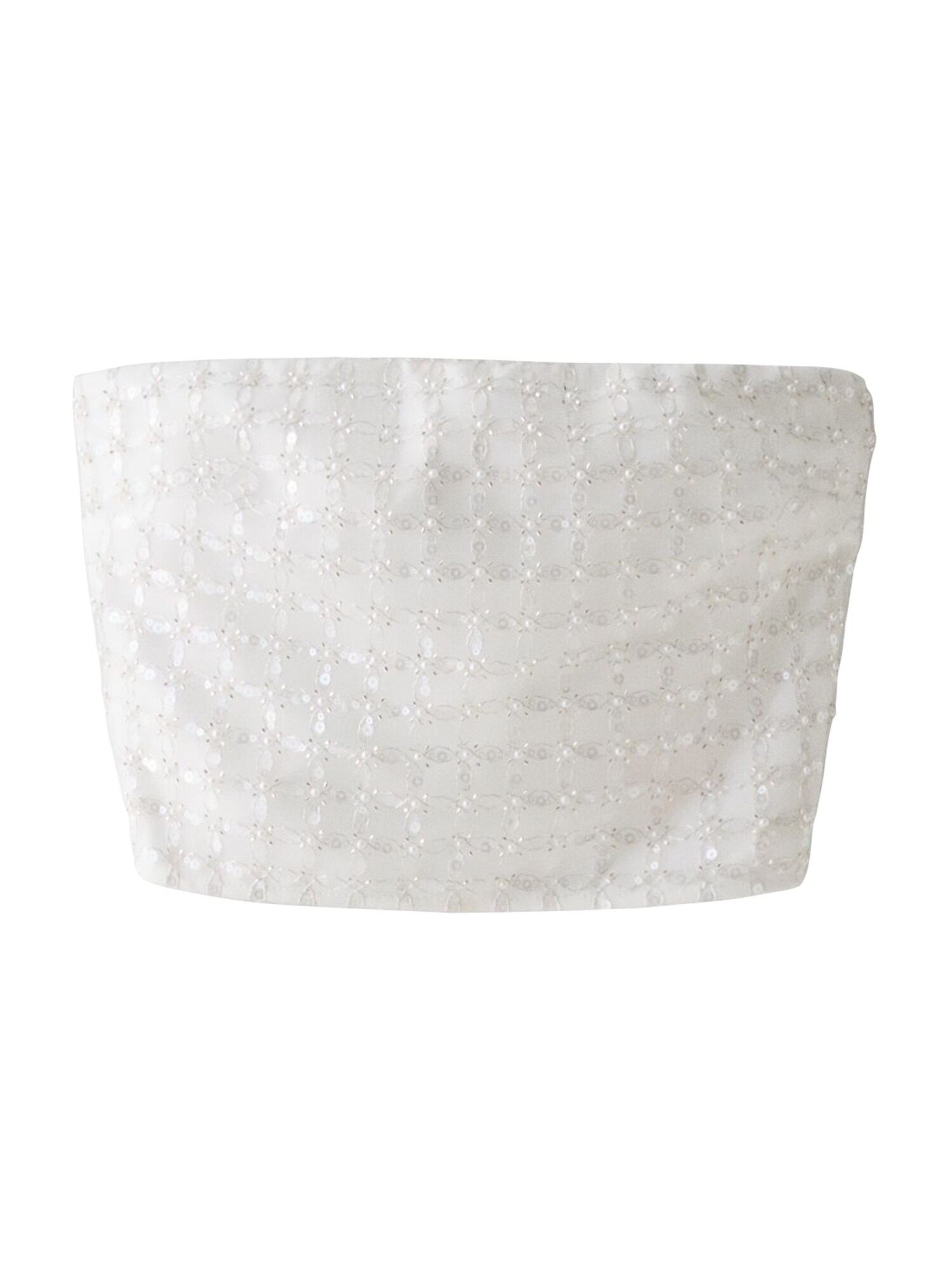 Bershka Top  ezüst / fehér akciós termékkép 1