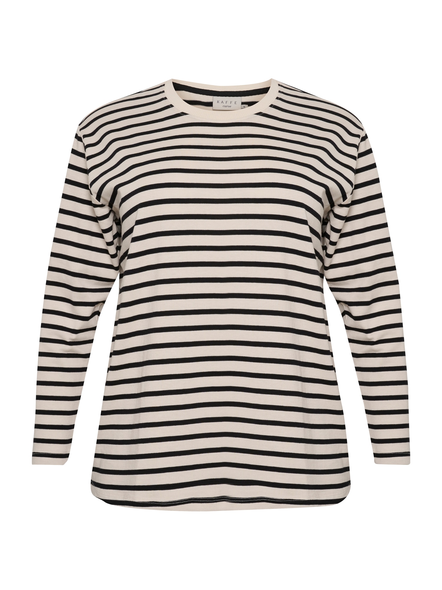 KAFFE CURVE Tricou Winni  negru / alb