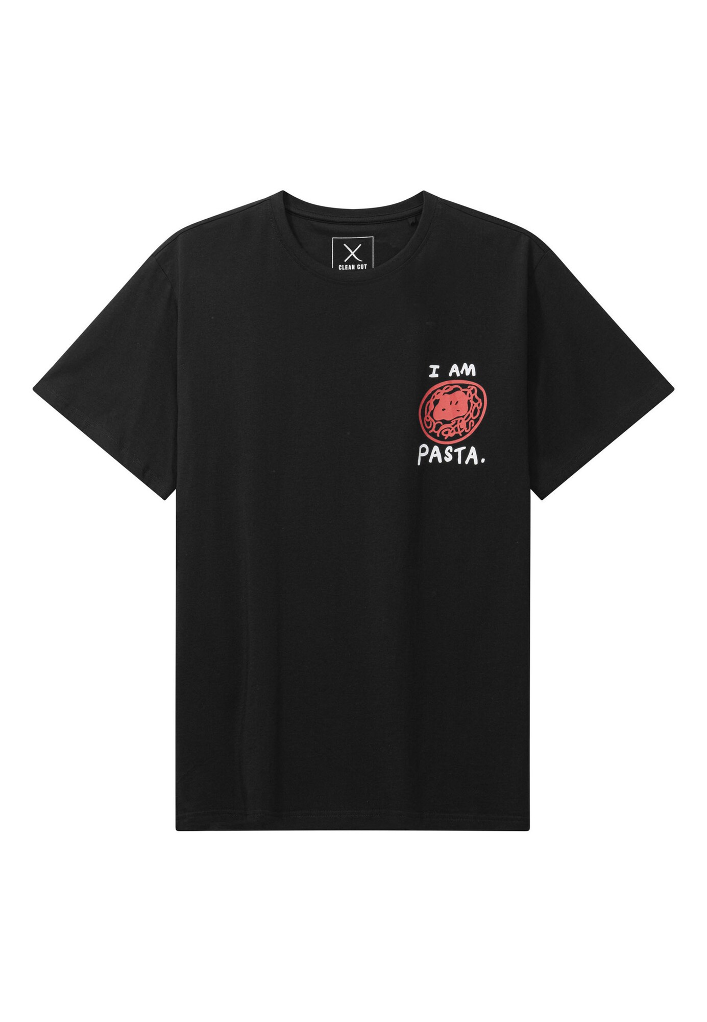 Clean Cut Copenhagen Camiseta 'Pasta' verde claro / rojo oscuro / negro / blanco