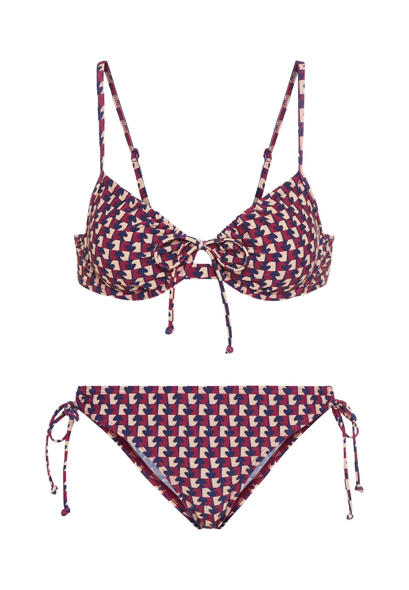 LSCN by LASCANA Costum de baie două piese  crem / bleumarin / roșu bordeaux