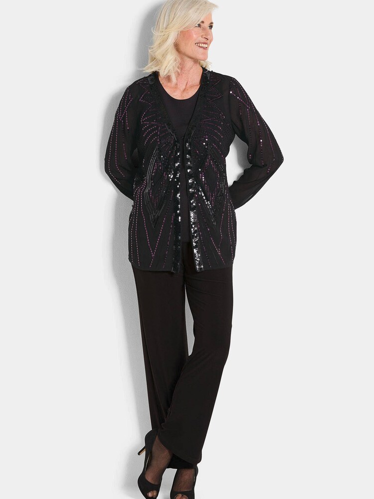 Goldner Bluse Damen Größe XL rosa / schwarz / silber