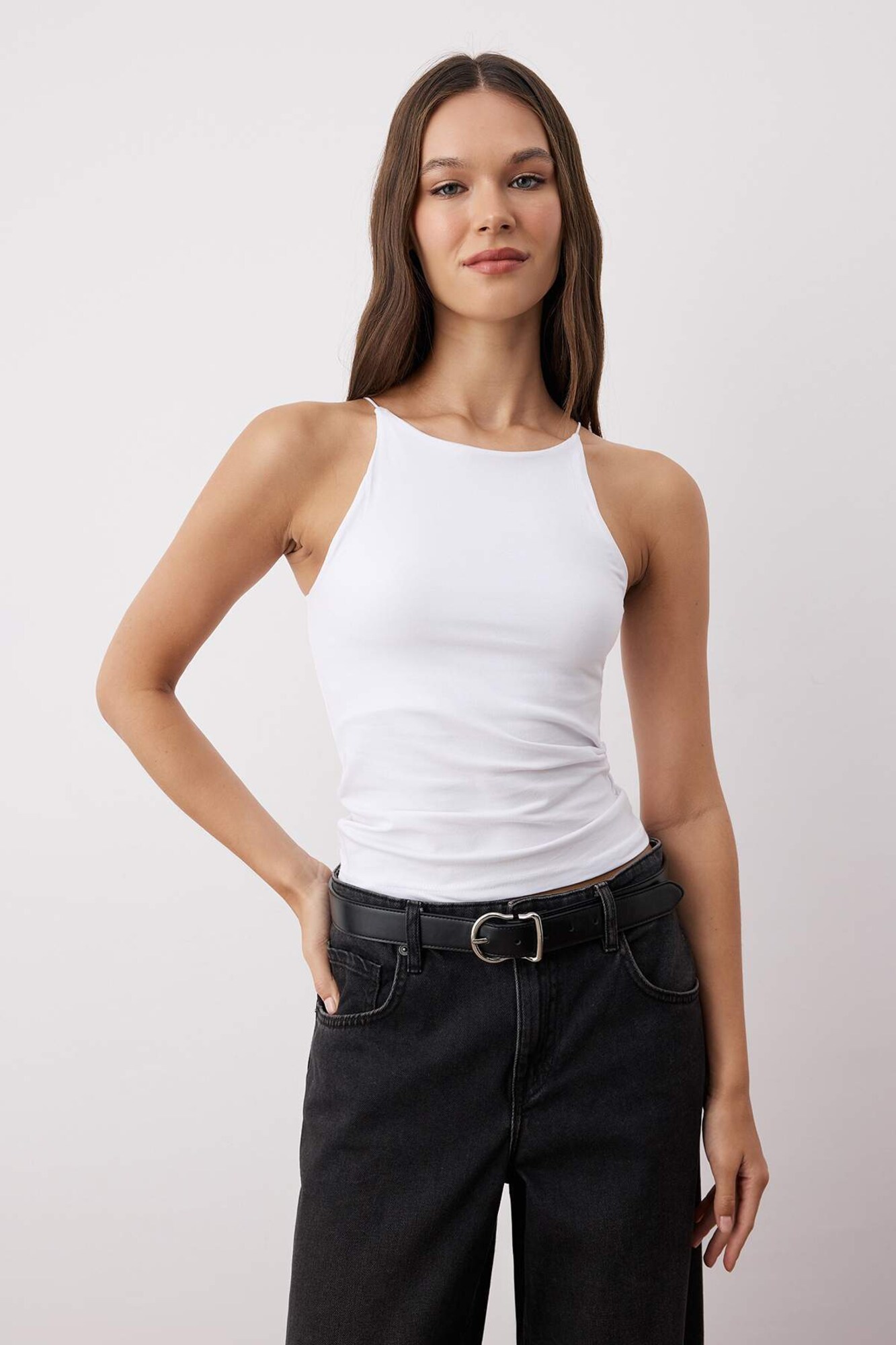 Trendyol Top negru / alb