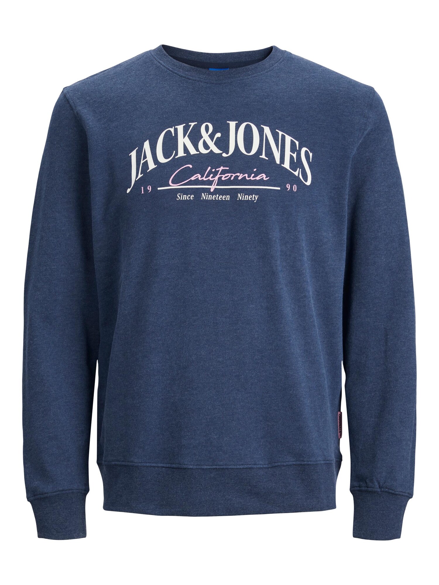 JACK & JONES Mikina 'JORPalma'  námornícka modrá / pastelovo ružová / biela