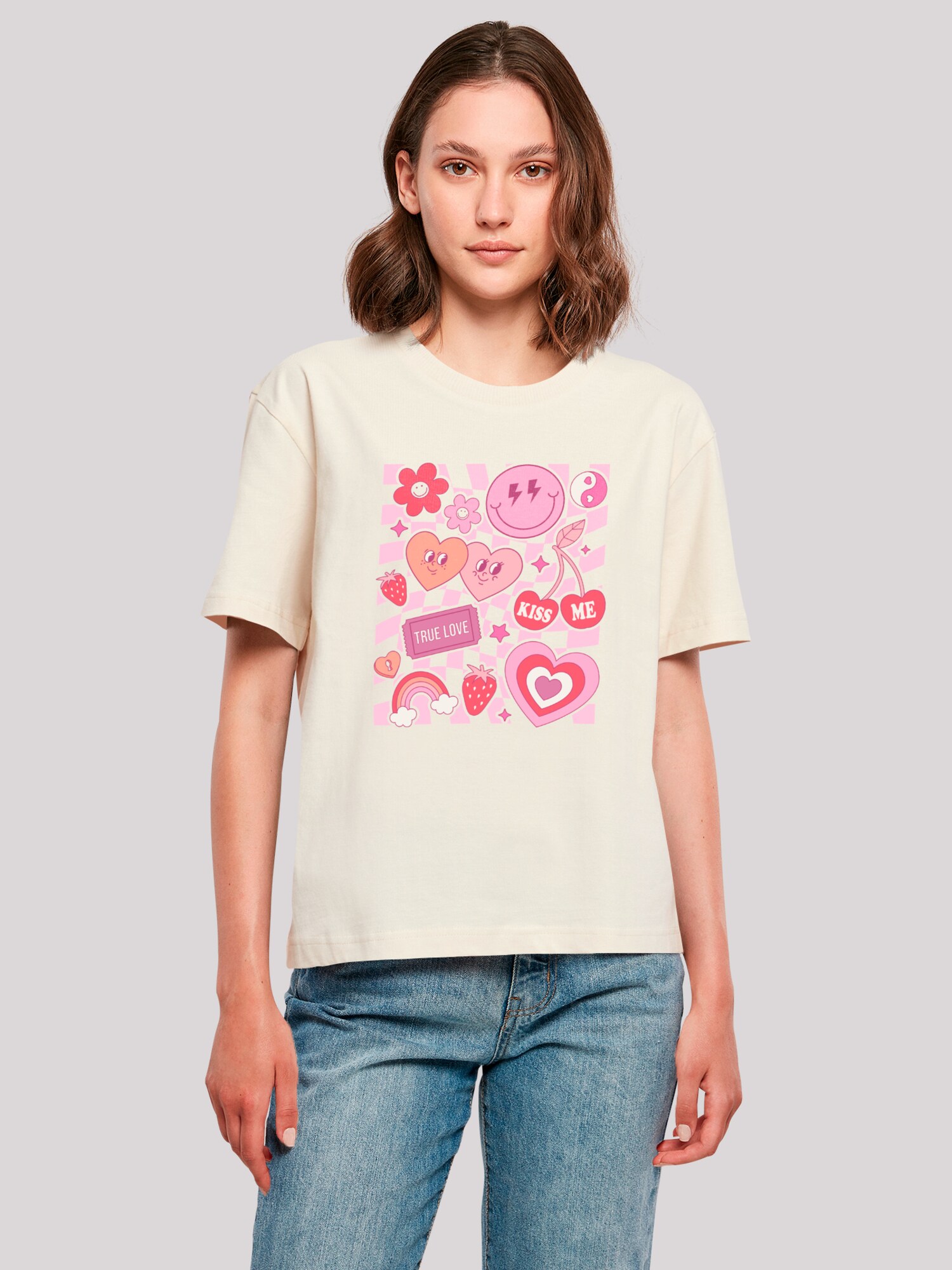 Thumbnail - F4NT4STIC T-Shirt Retro Valentinstag Herz Rainbow Fruits
