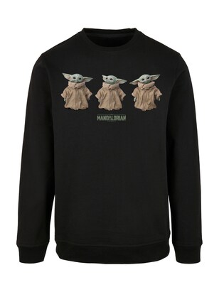 F4NT4STIC Sweatshirt ‘Star Wars The Mandalorian The Child Poses’ Lichtbruin / Groen / Zwart