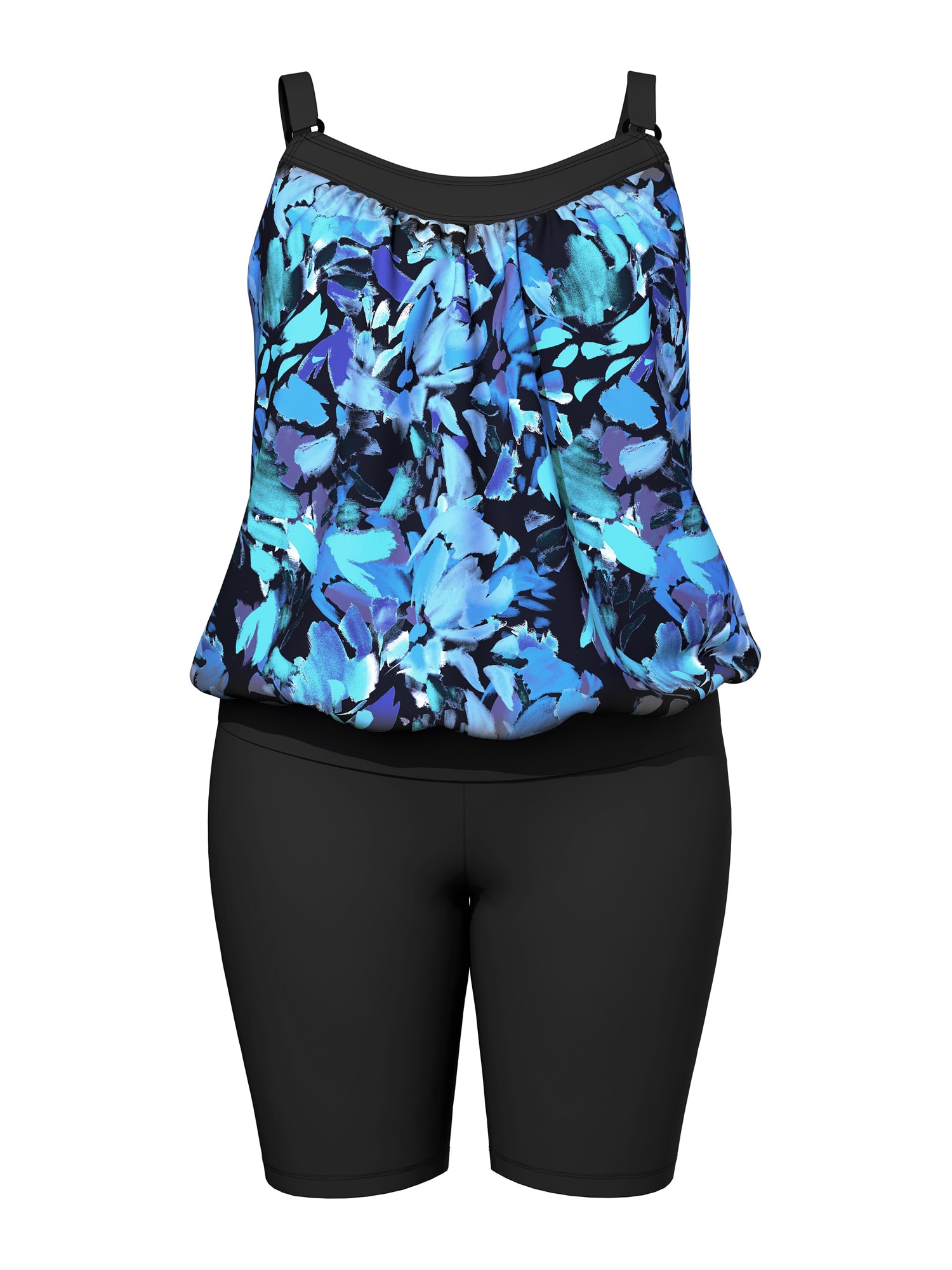 Ulla Popken Salopeta  albastru marin / bleumarin / albastru neon