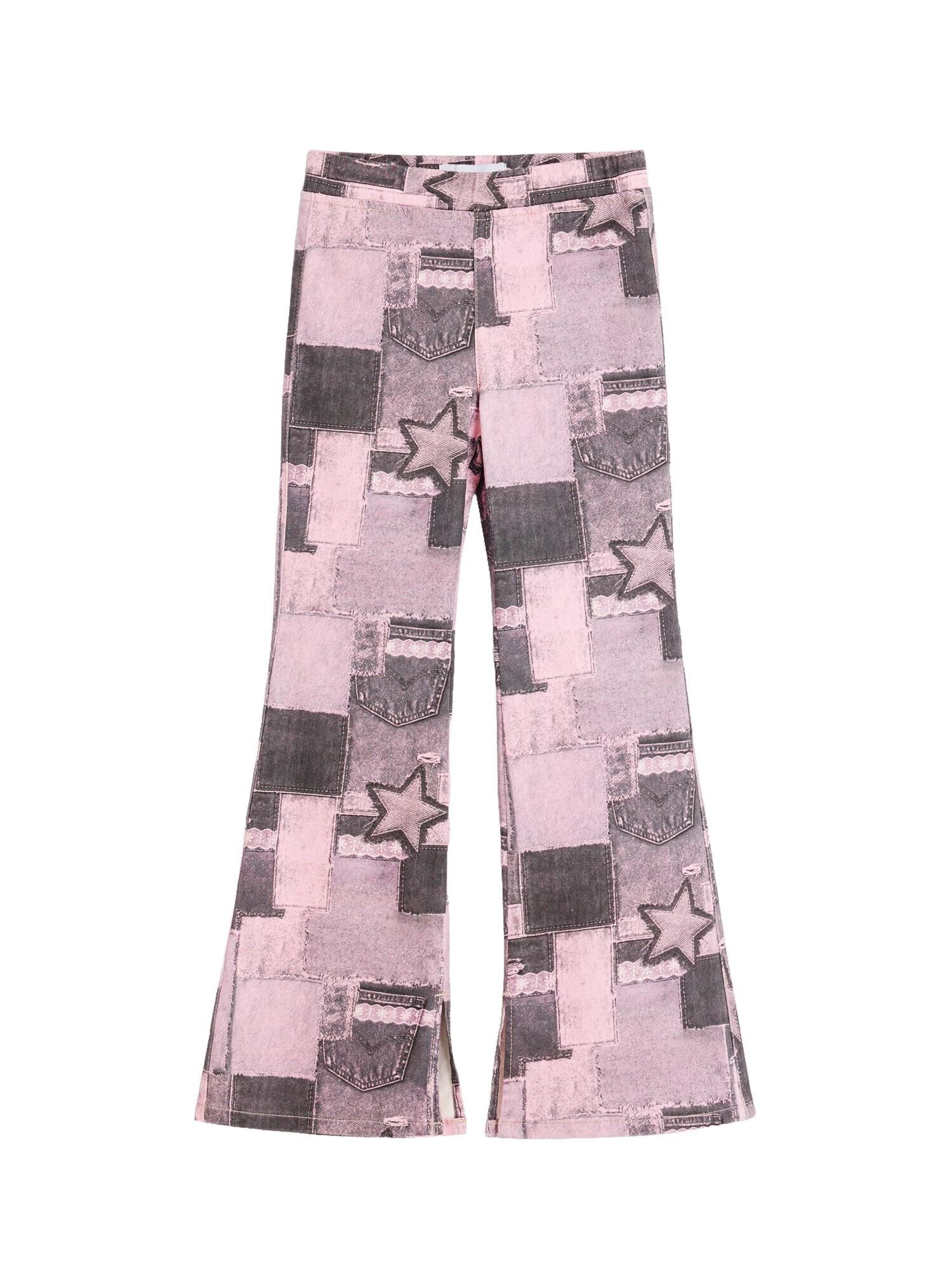 Desigual Pantaloni roz / negru