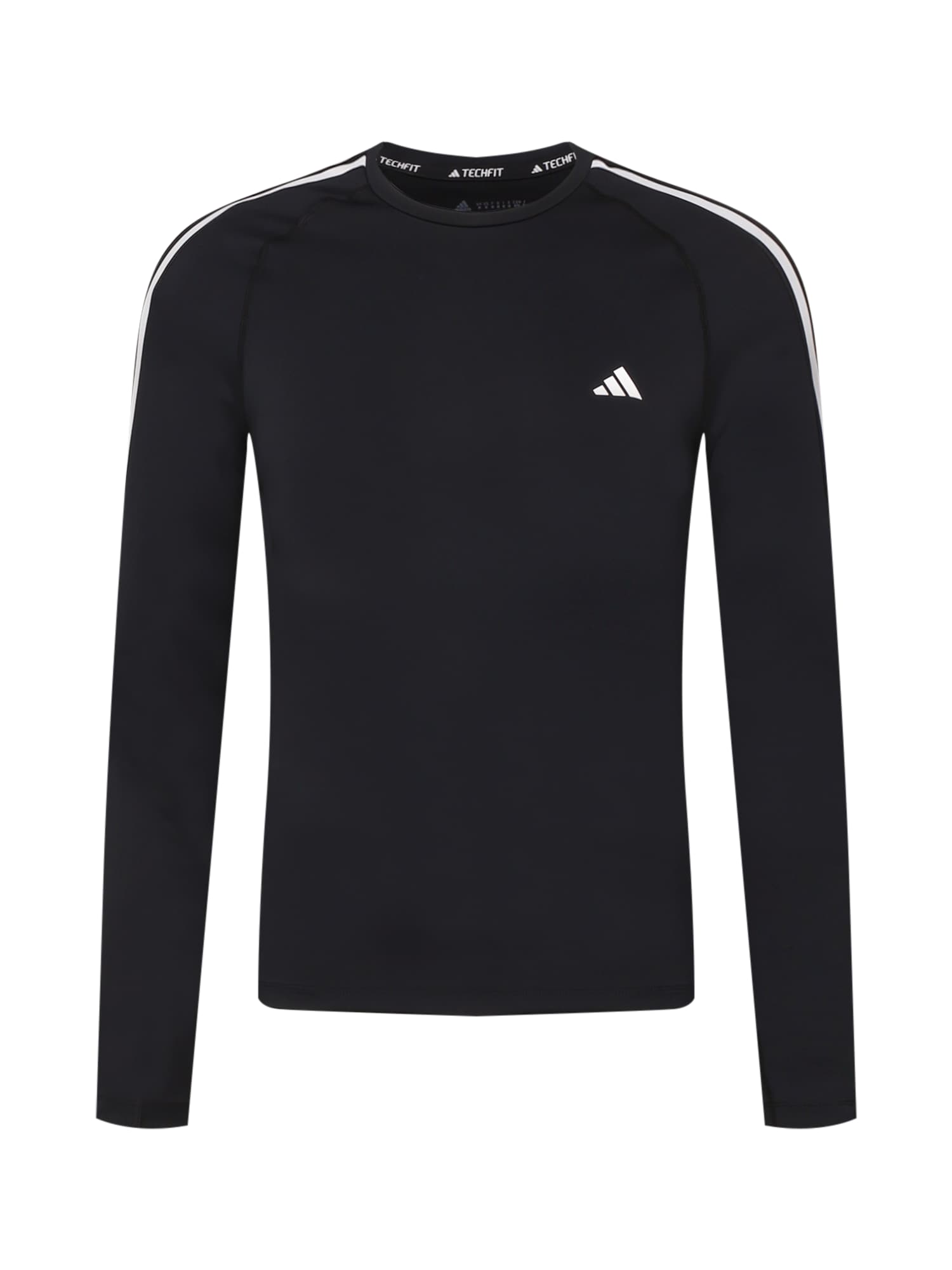 ADIDAS PERFORMANCE Sportiniai marškinėliai 'Techfit 3-Stripes' juoda / balta