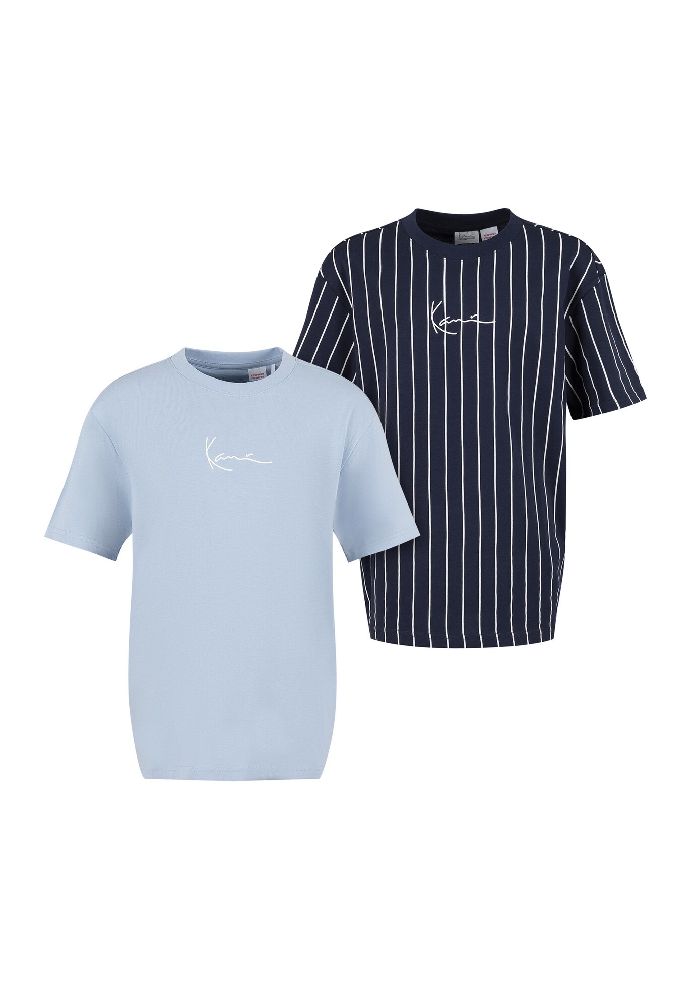 Karl Kani Tricou albastru noapte / albastru deschis / alb