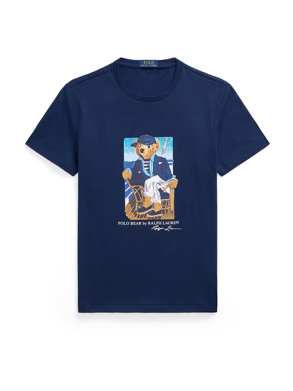 T-shirt marinblå / ljusblå / ljusbrun