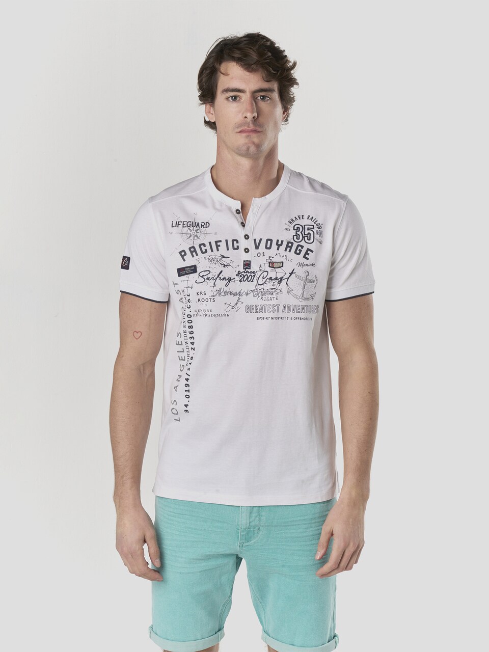 T-shirt marinblå / grå