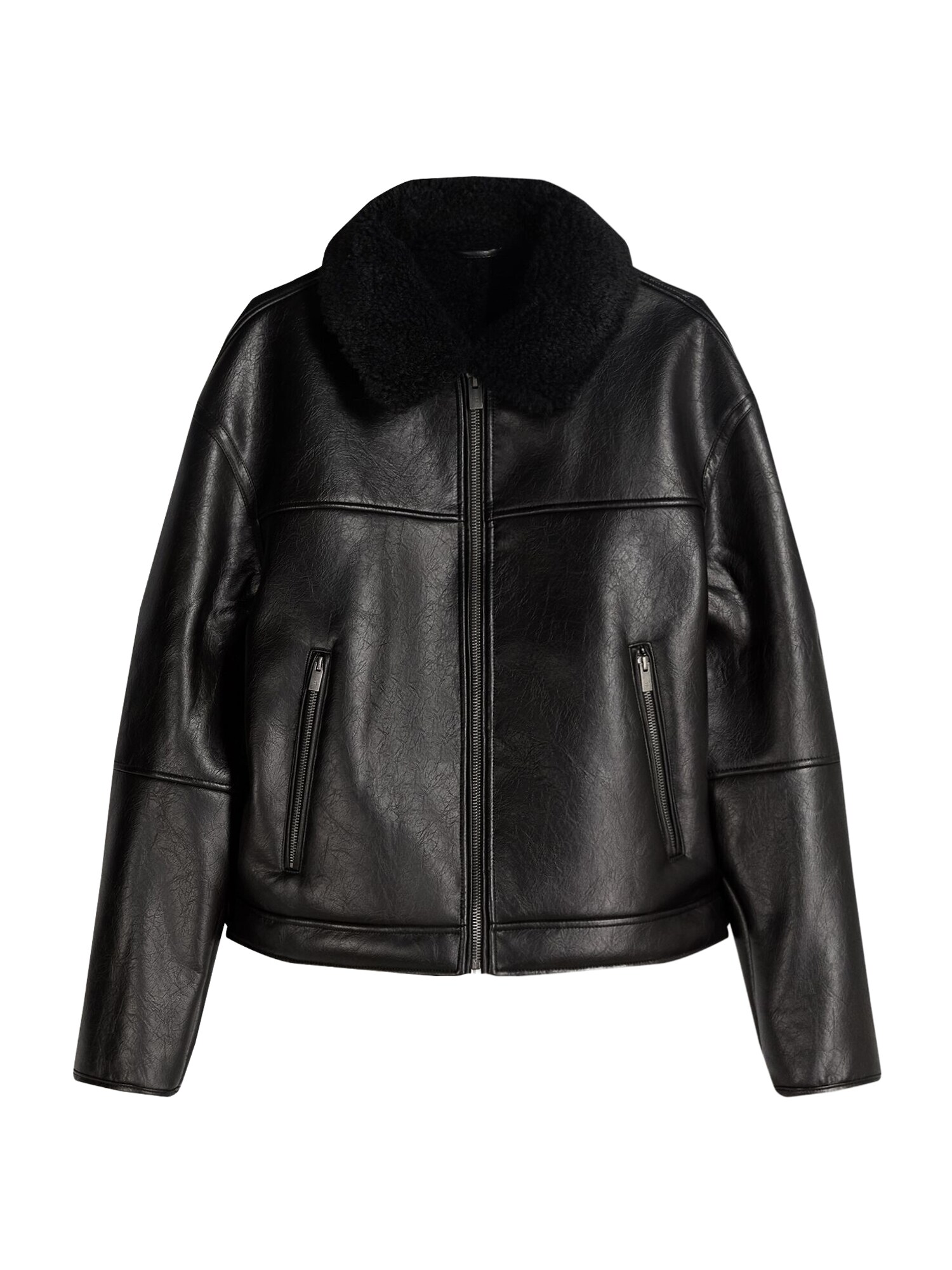 Bershka Geacă de primăvară-toamnă  negru