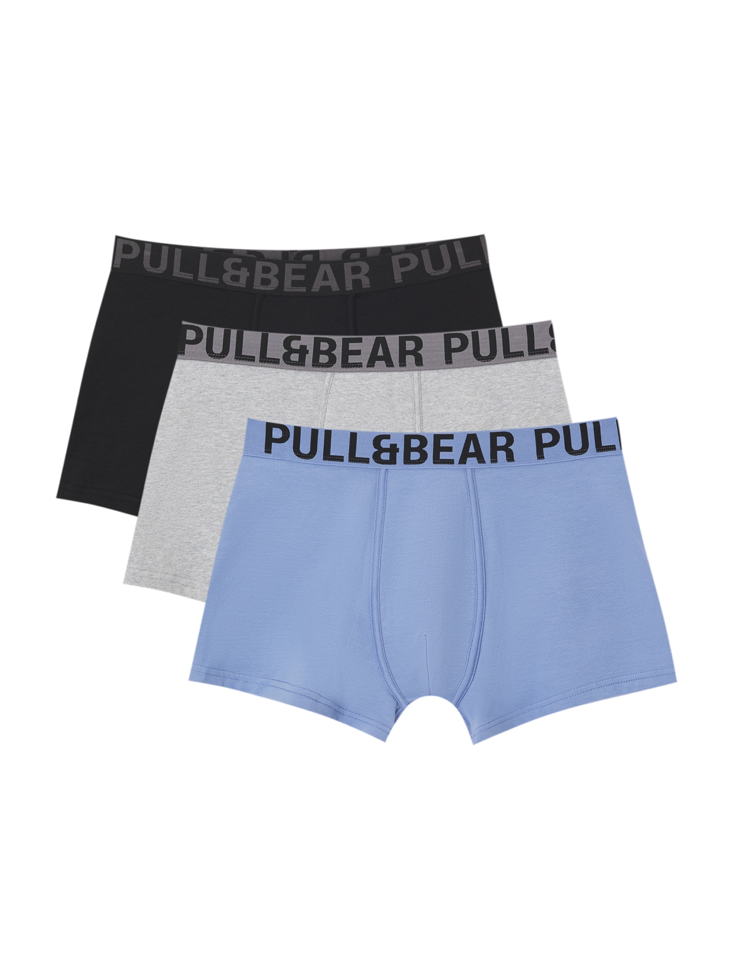 Pull&Bear Boxeralsók  világoskék / szürke / fekete