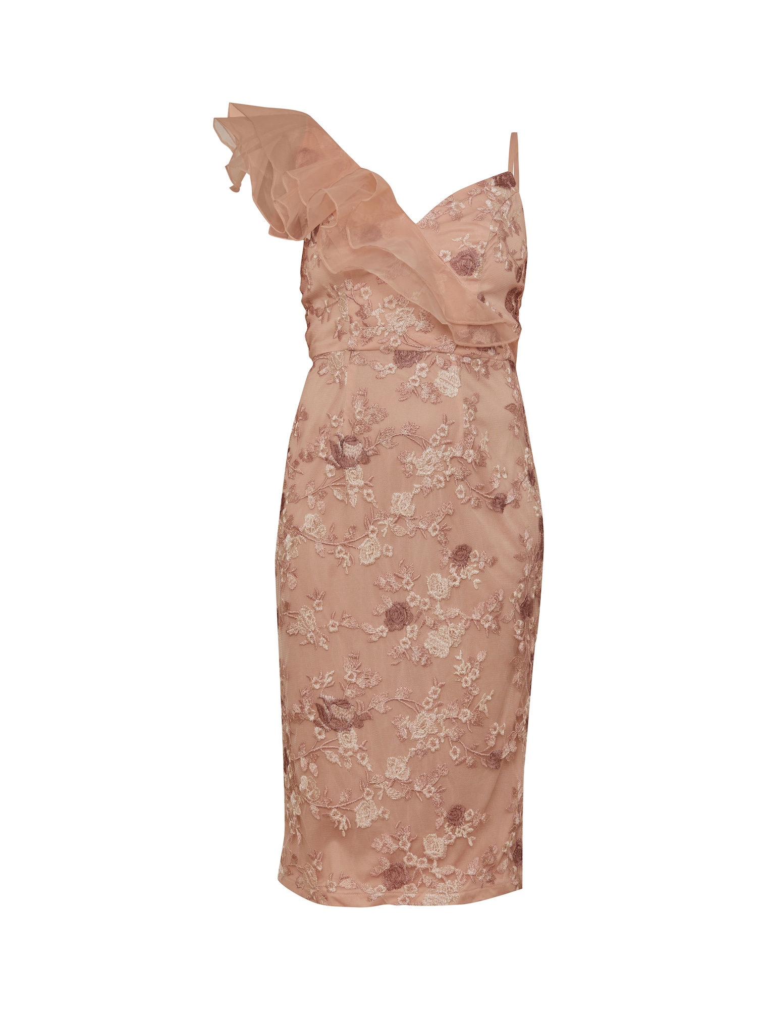 Chi Chi London Kokteilinė suknelė ryškiai rožinė spalva / rožių spalva / rožinė / tamsiai ruda