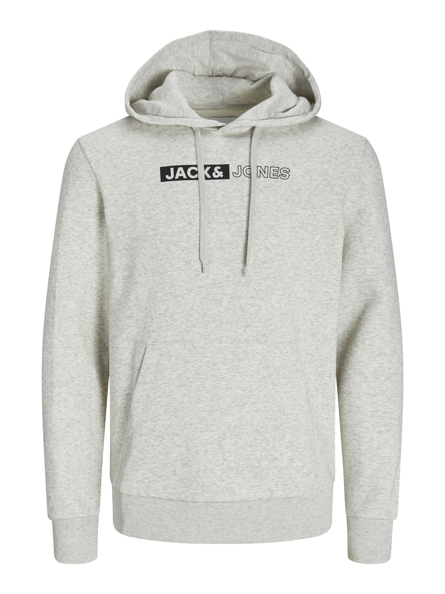 JACK & JONES Mikina  čierna / biela melírovaná