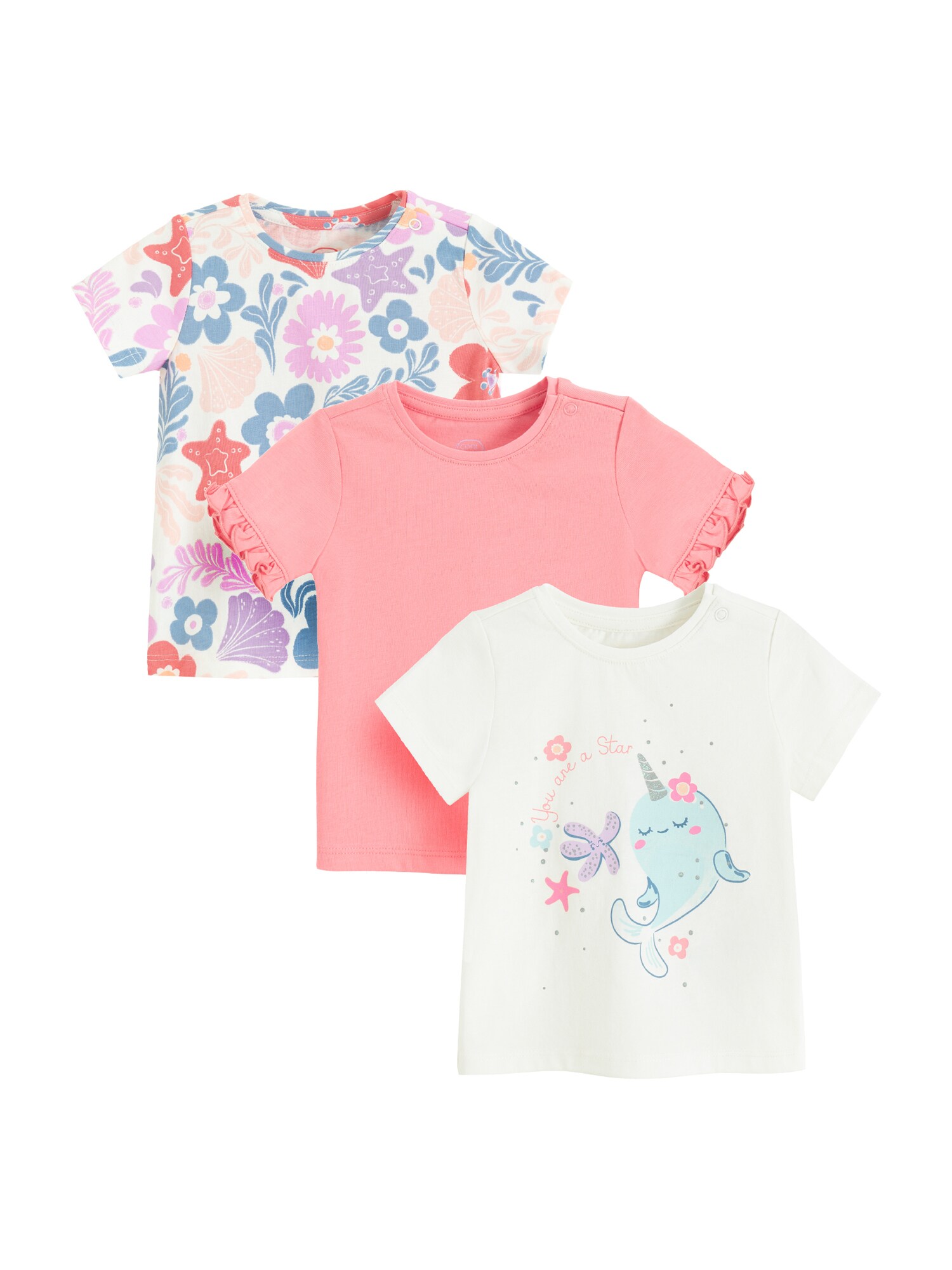 Cool Club Tricou  albastru deschis / roz / roz / alb natural