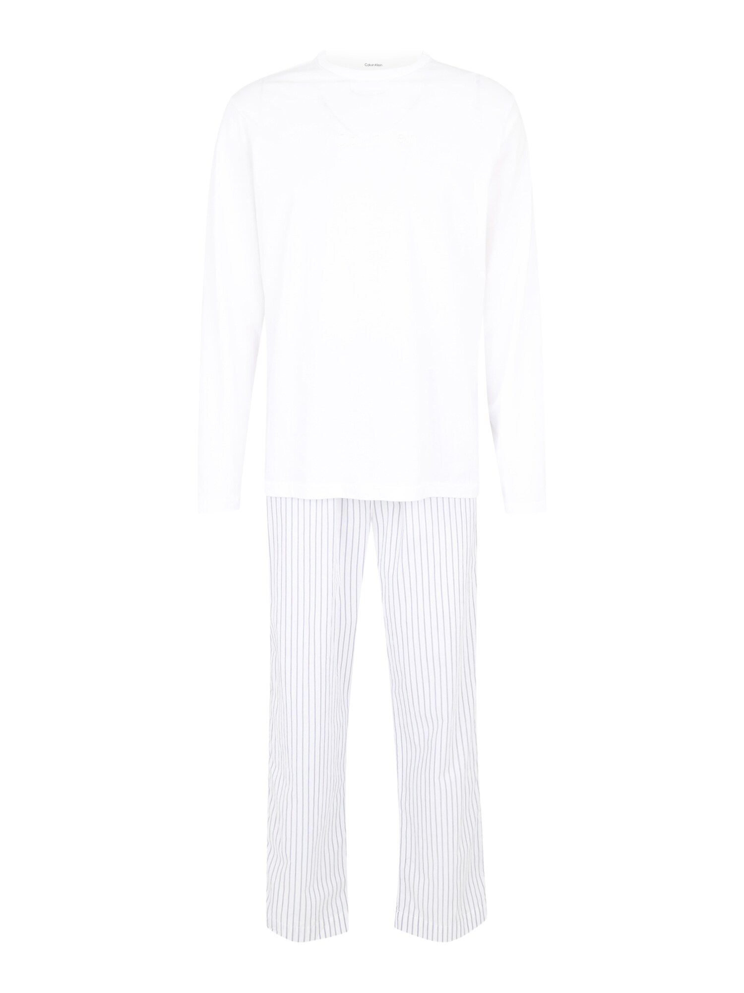 Calvin Klein Underwear Pijama lungă  albastru deschis / alb murdar
