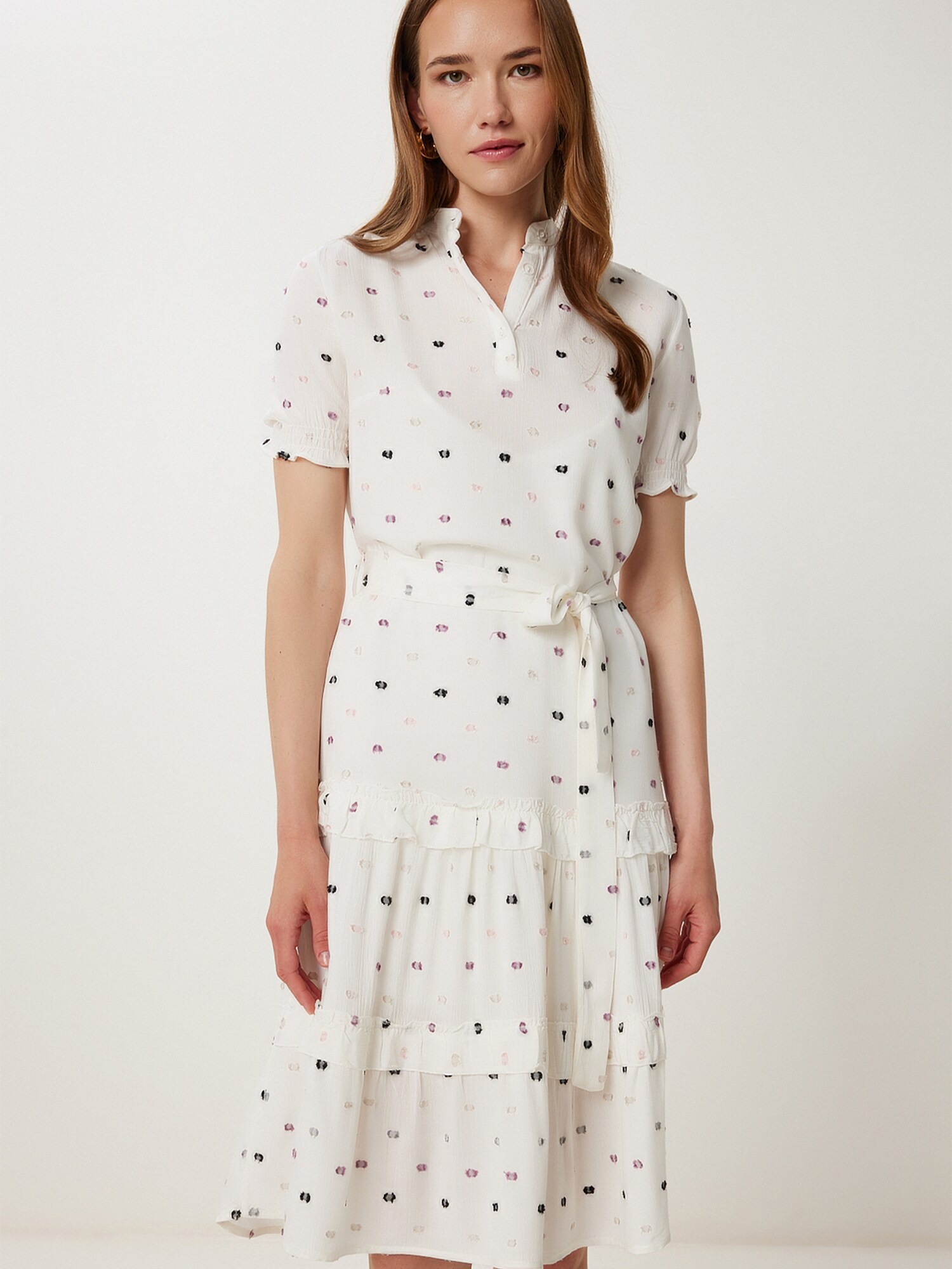 Happiness İstanbul Rochie de vară maro mokka / roz eozină / negru / alb