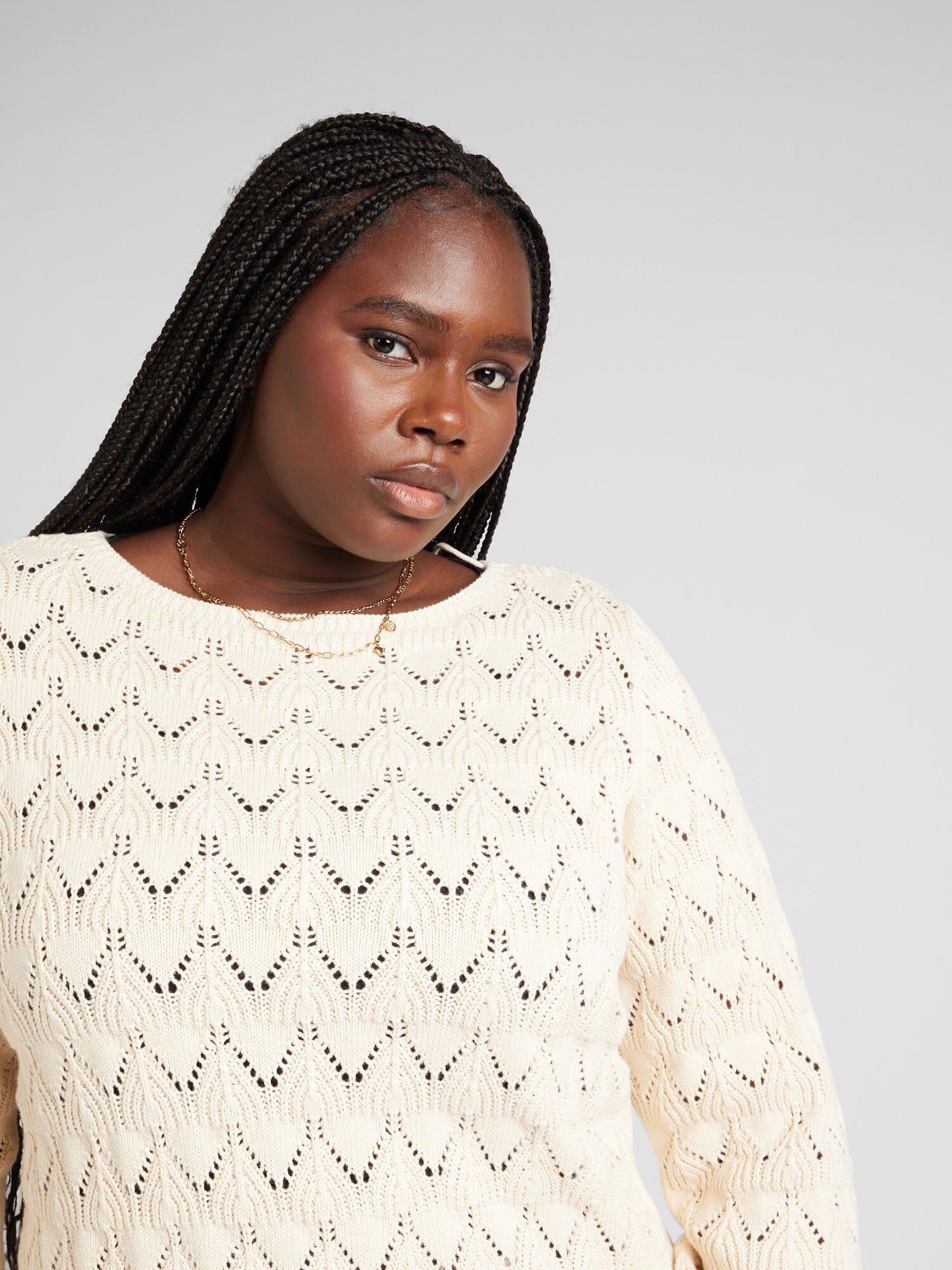 Vero Moda Curve Pulóver 'VMCLUA'  bézs termék 2. képe