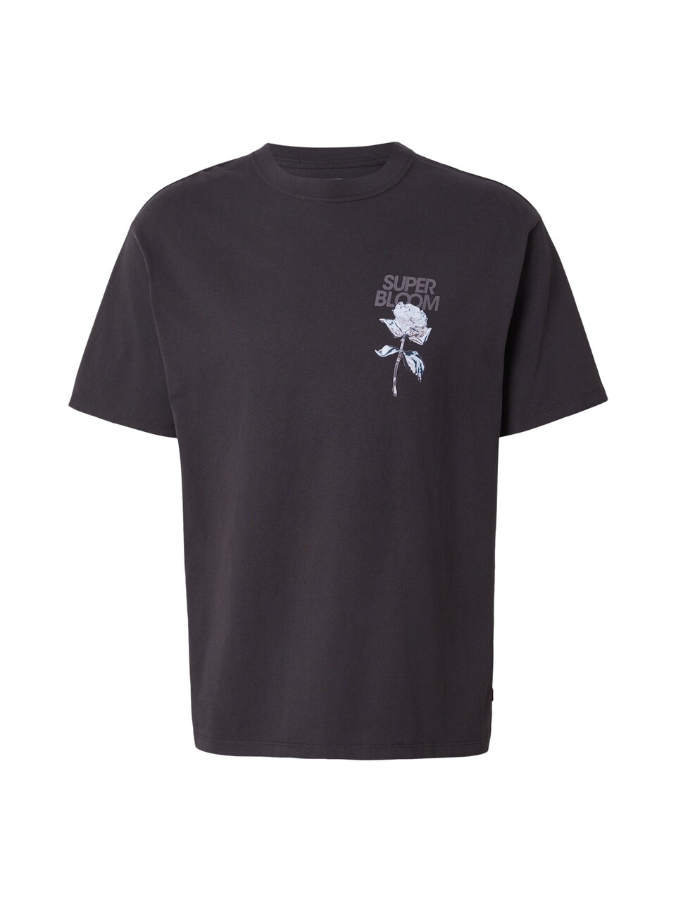 T-shirt 'Vintage Fit Graphic Tee' ljusblå / mörkgrå