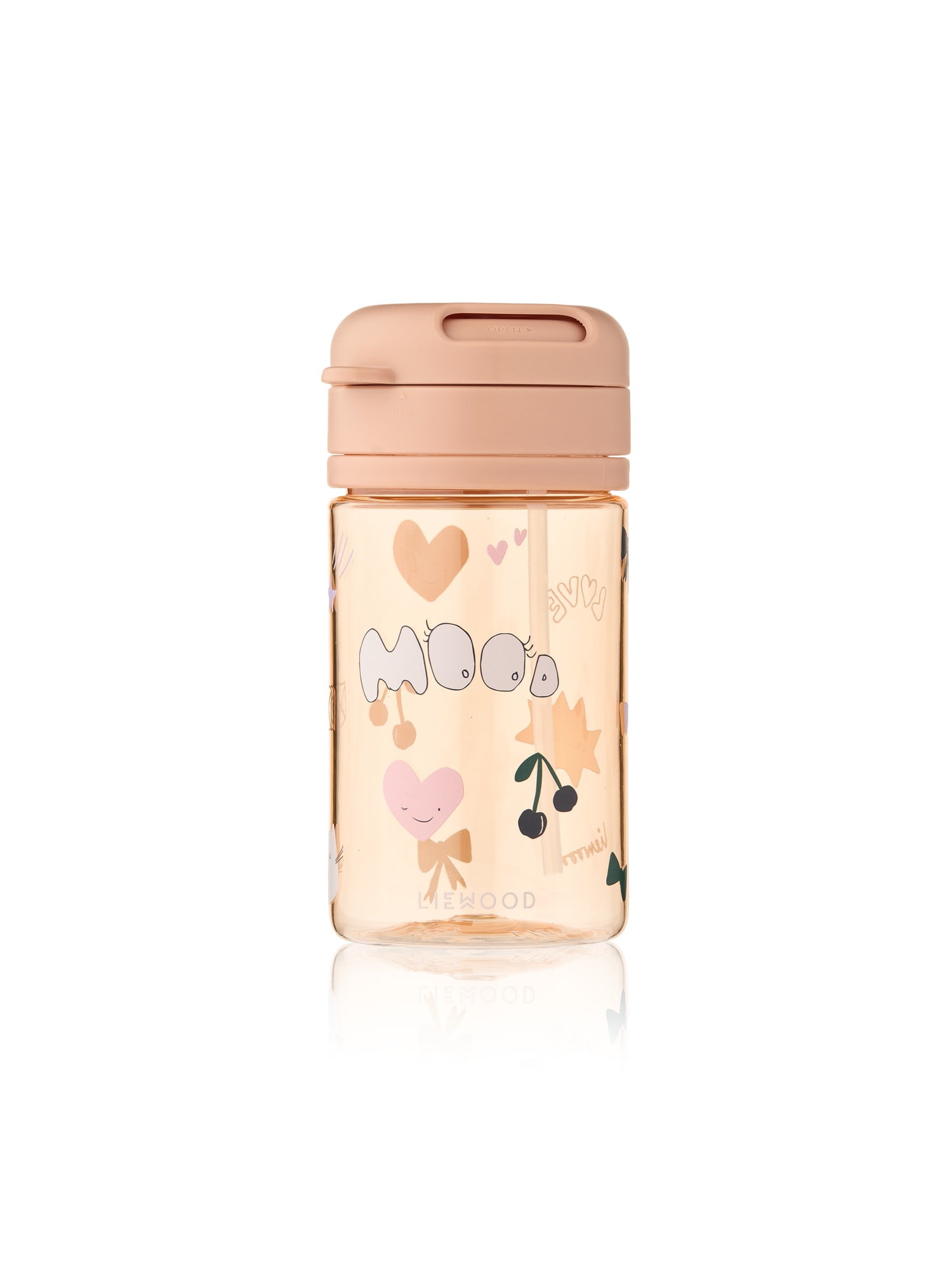 Liewood Fľaša na vodu 'Pavia 500 ml'  tmavozelená / broskyňová / ružová / biela