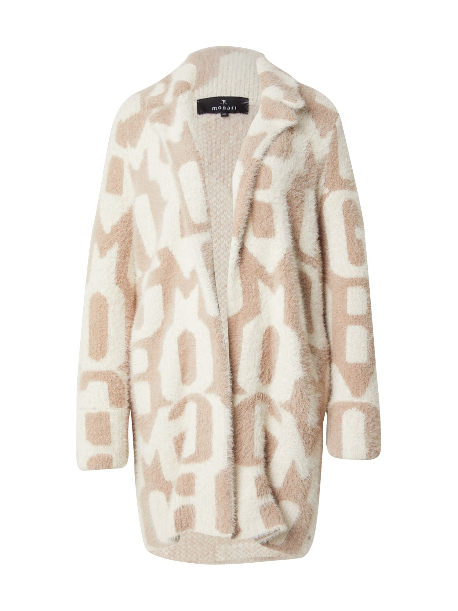 monari Geacă tricotată  bej închis / alb