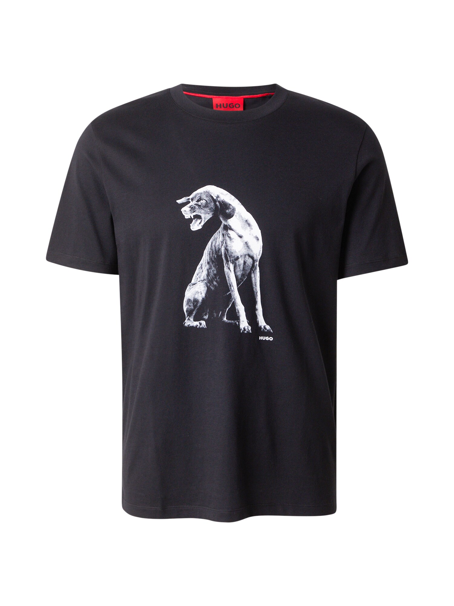 HUGO Tricou Didug  gri / negru / alb murdar