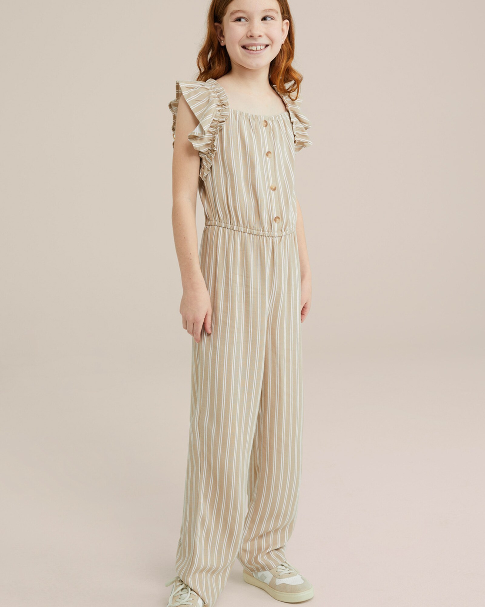 WE Fashion Kezeslábasok  bézs / fehér termék 2. képe
