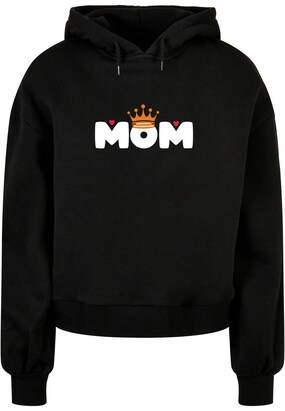 Merchcode Sweatshirt ‘Mothers Day – Queen Mom’ Oranje / Zwart / Wit