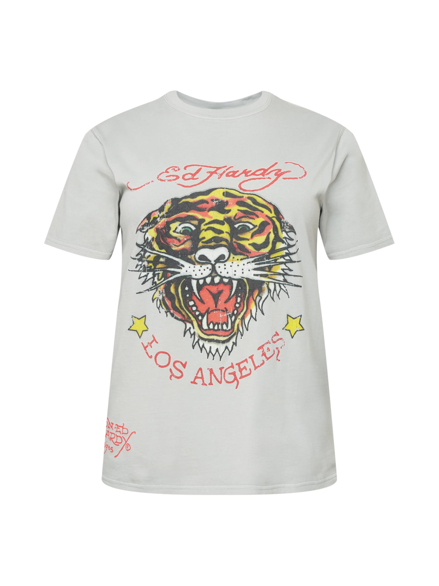 Ed Hardy T-Krekls 'TIGER' gaiši pelēks / jauktu krāsu