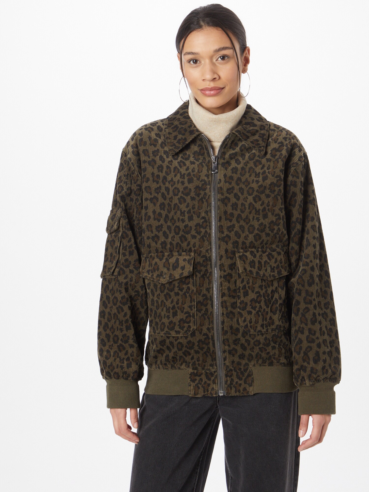 Nasty Gal Átmeneti dzseki  barna / khaki / fekete termék 2. képe