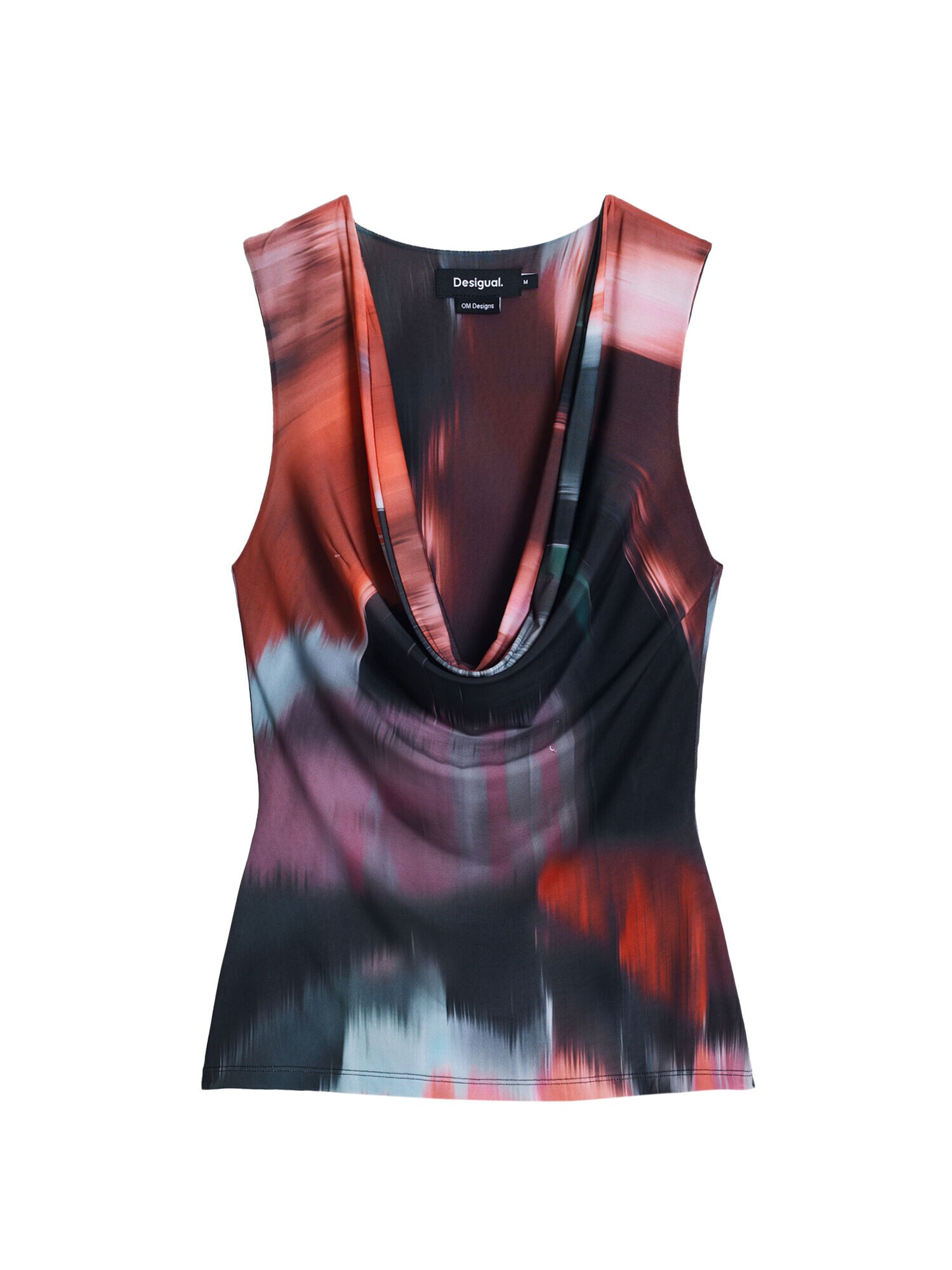 Desigual Top  gri deschis / roșu pepene / roșu deschis / negru