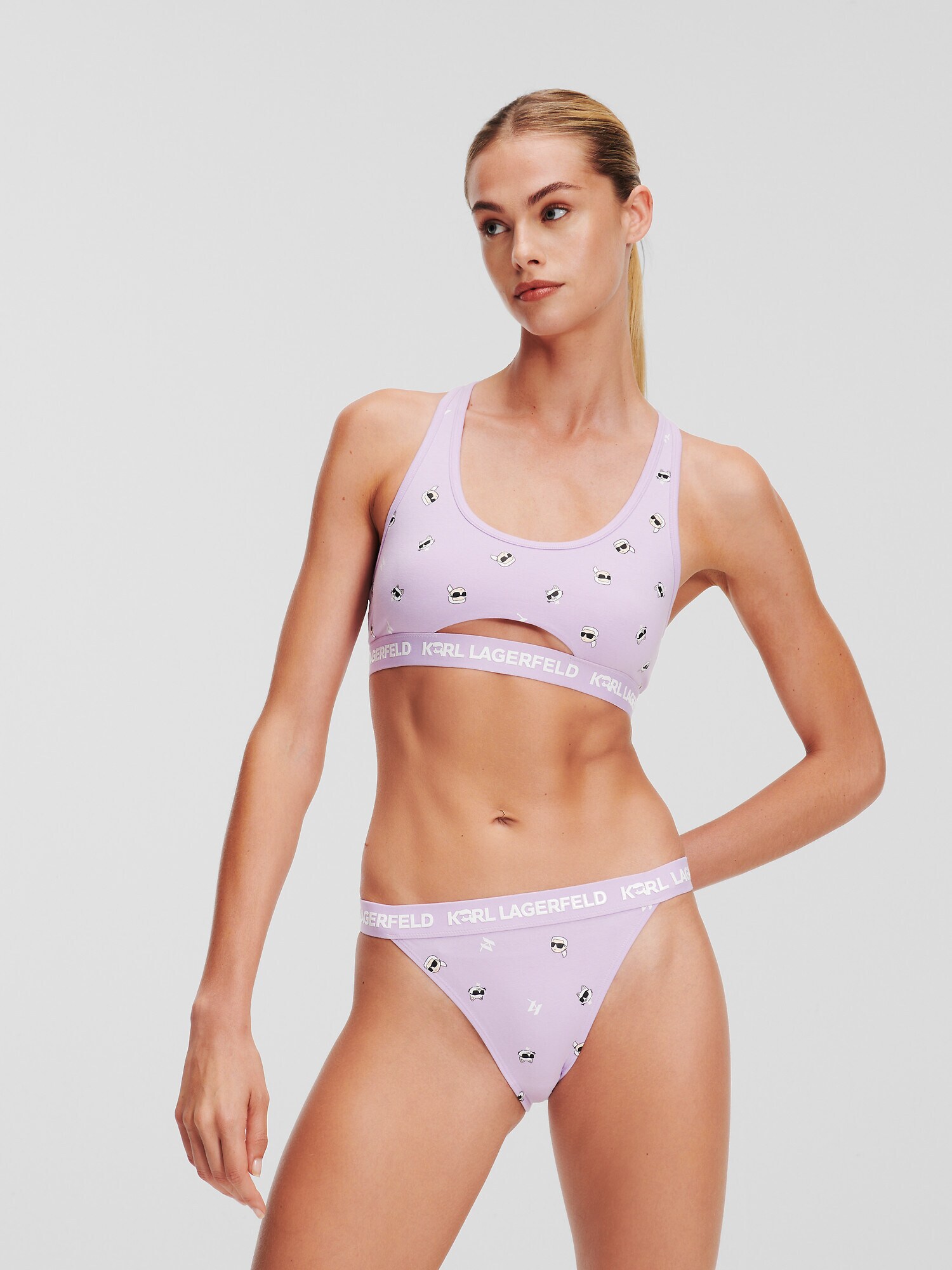 Karl Lagerfeld Slip  testszínű / lila / fekete / fehér termék 2. képe