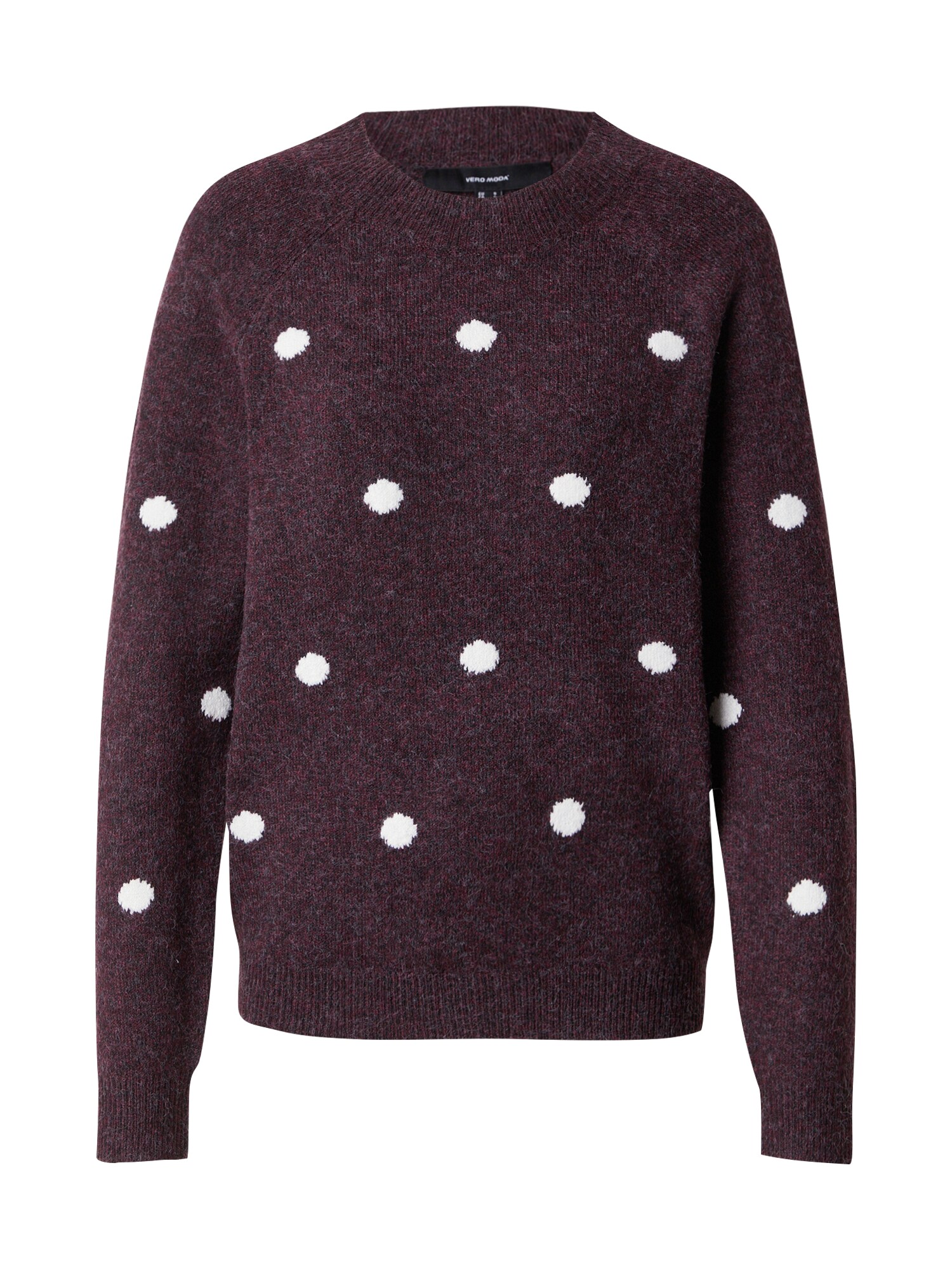 VERO MODA Pulover VMDOFFY INTARSIA  roșu vin / alb