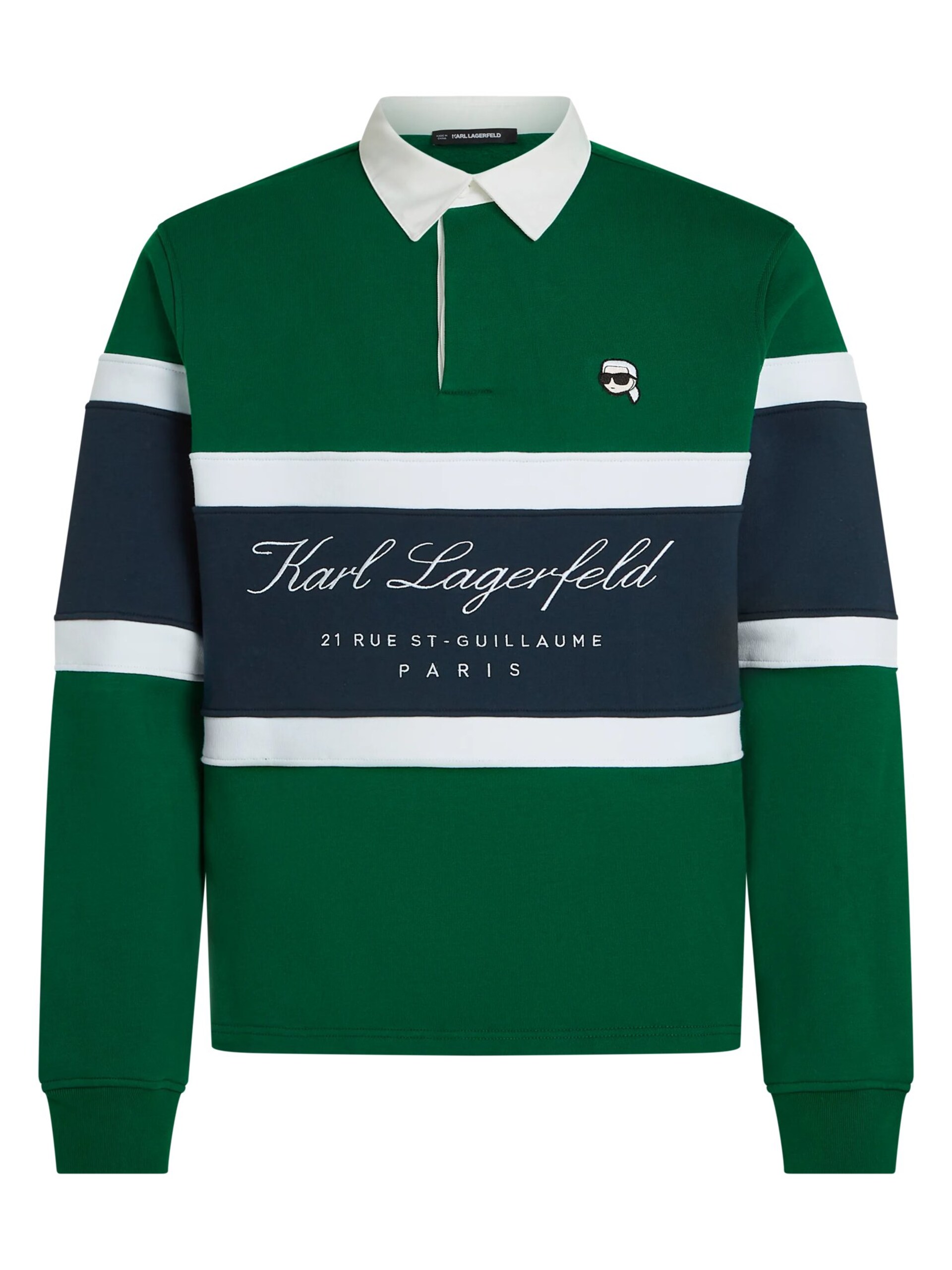 Karl Lagerfeld Sweatshirt 'Ikon' marinblå / gräsgrön herr